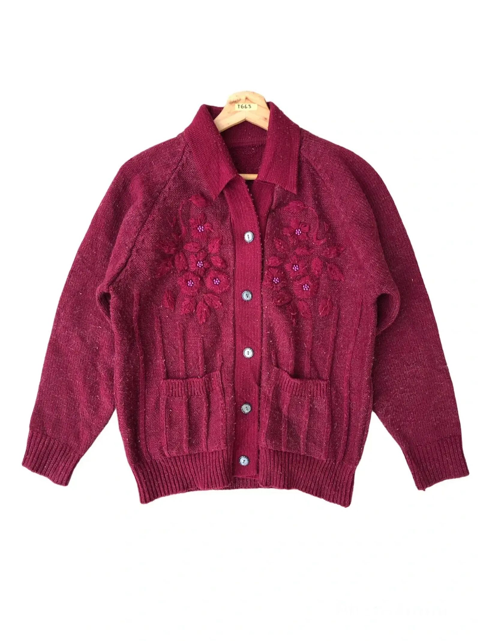 Beauty Beast × Japanese Brand 📌Very Rare Embroidered Jumper Knitting Cardigan/Unisex Size US M / EU 48-50 / 2 - 2 Thumbnail