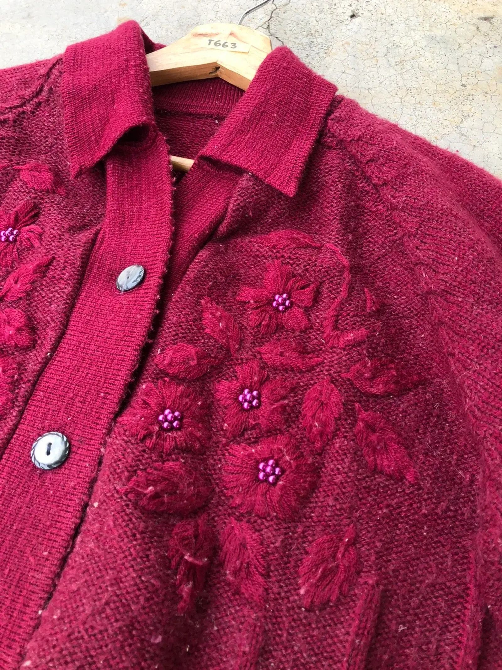 Beauty Beast × Japanese Brand 📌Very Rare Embroidered Jumper Knitting Cardigan/Unisex Size US M / EU 48-50 / 2 - 7 Thumbnail