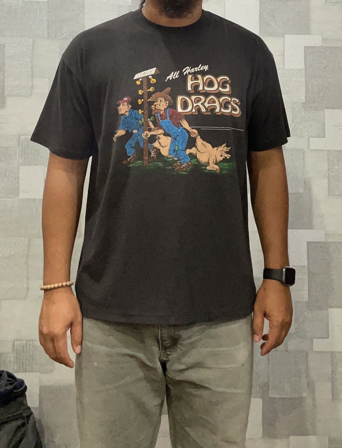 Harley Davidson × Vintage Vintage HOG DRAGS harley davidson Hawg Size US L / EU 52-54 / 3 - 5 Thumbnail
