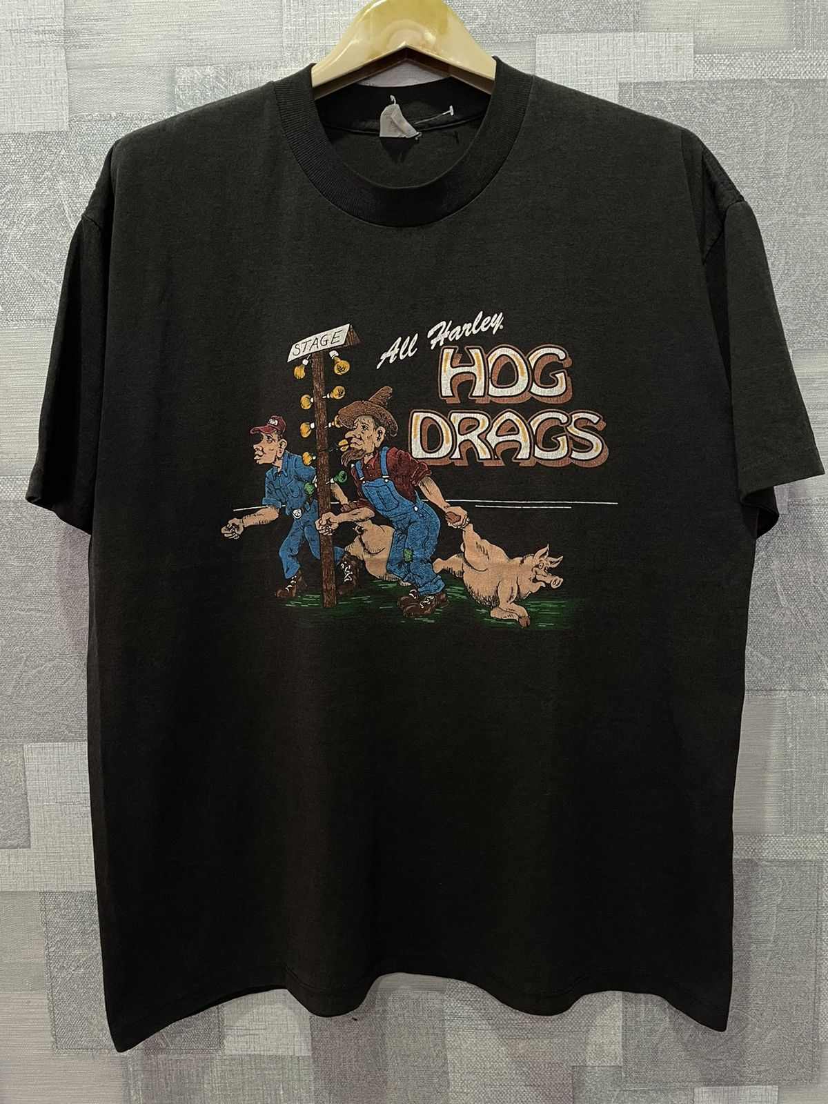 Harley Davidson × Vintage Vintage HOG DRAGS harley davidson Hawg Size US L / EU 52-54 / 3 - 2 Thumbnail