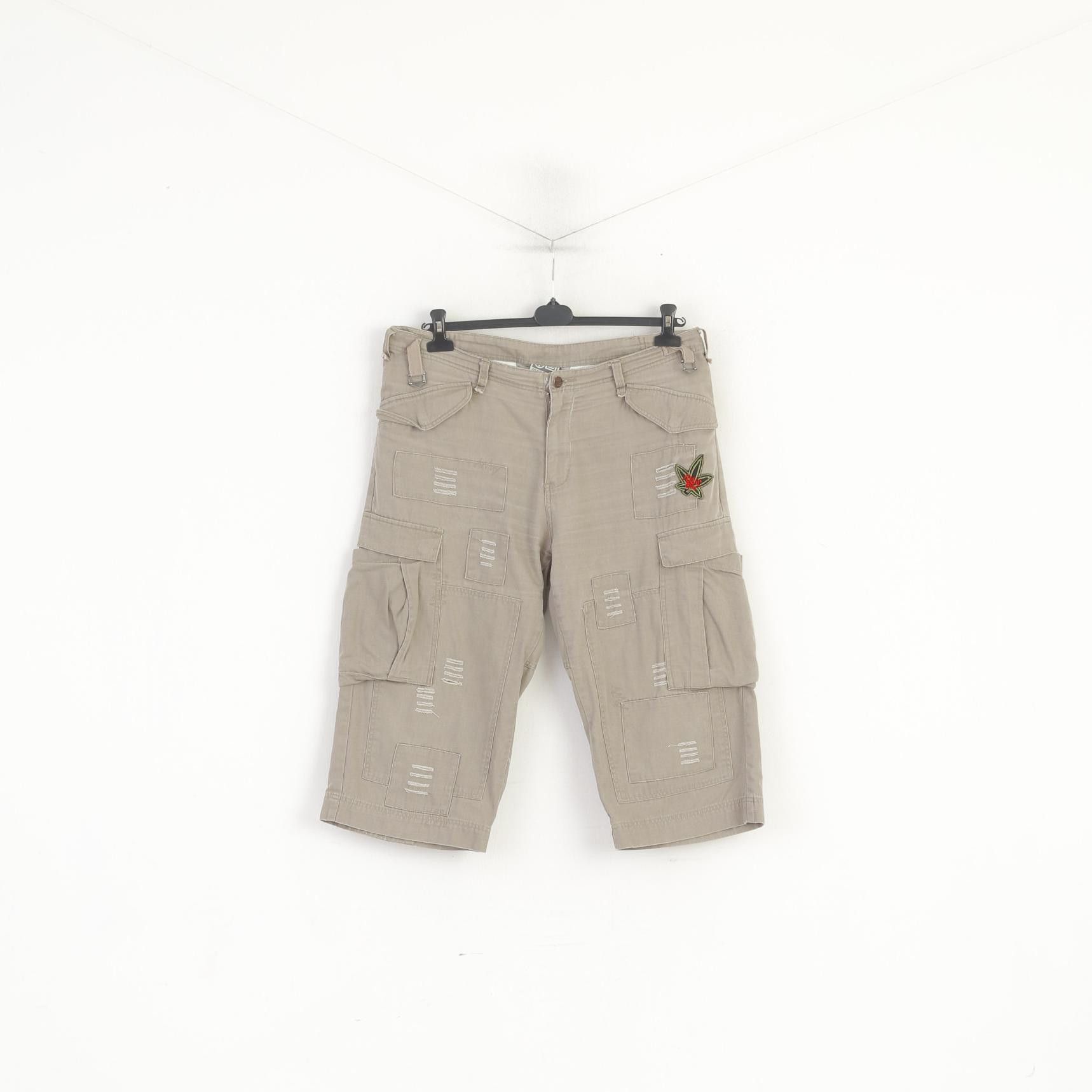 Vintage Plusminus By Chiemsee Men XL Shorts Beige Cotton Cargo 3888 Size US 40 / EU 56 - 2 Thumbnail