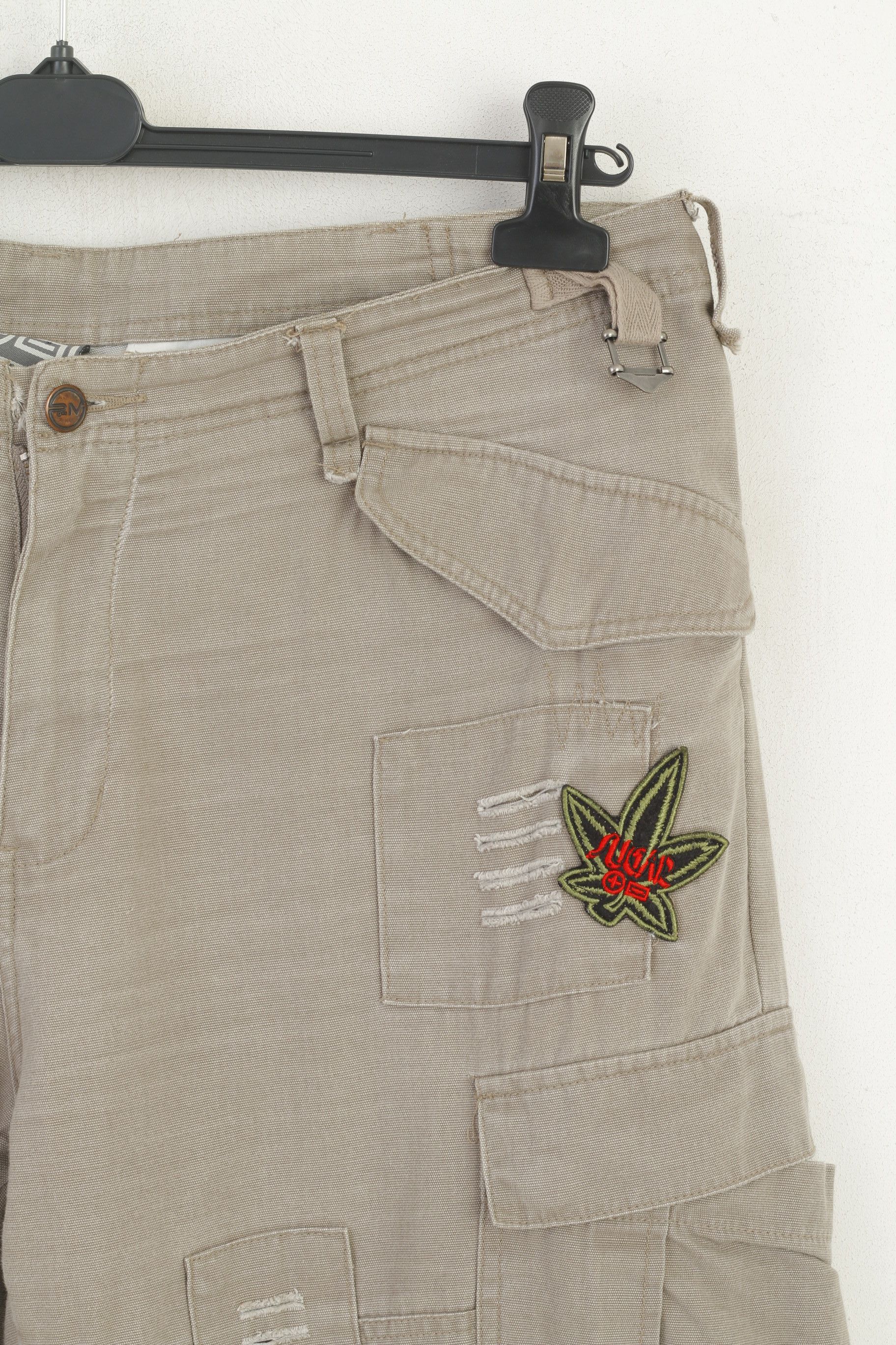 Vintage Plusminus By Chiemsee Men XL Shorts Beige Cotton Cargo 3888 Size US 40 / EU 56 - 3 Thumbnail