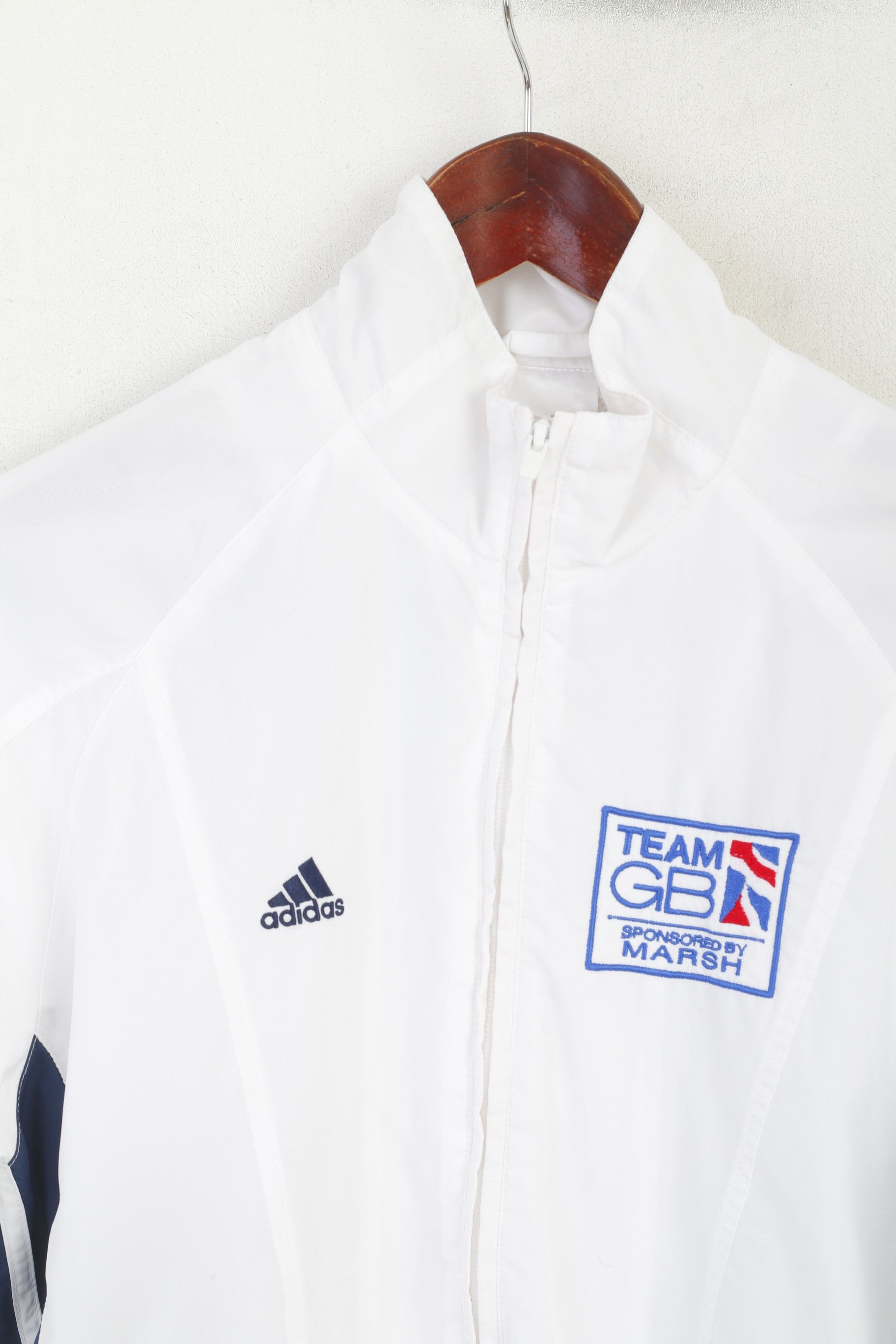 Adidas Adidas Women 12 38 M Jacket White Team Great Britain 3891 Size M / US 6-8 / IT 42-44 - 3 Thumbnail