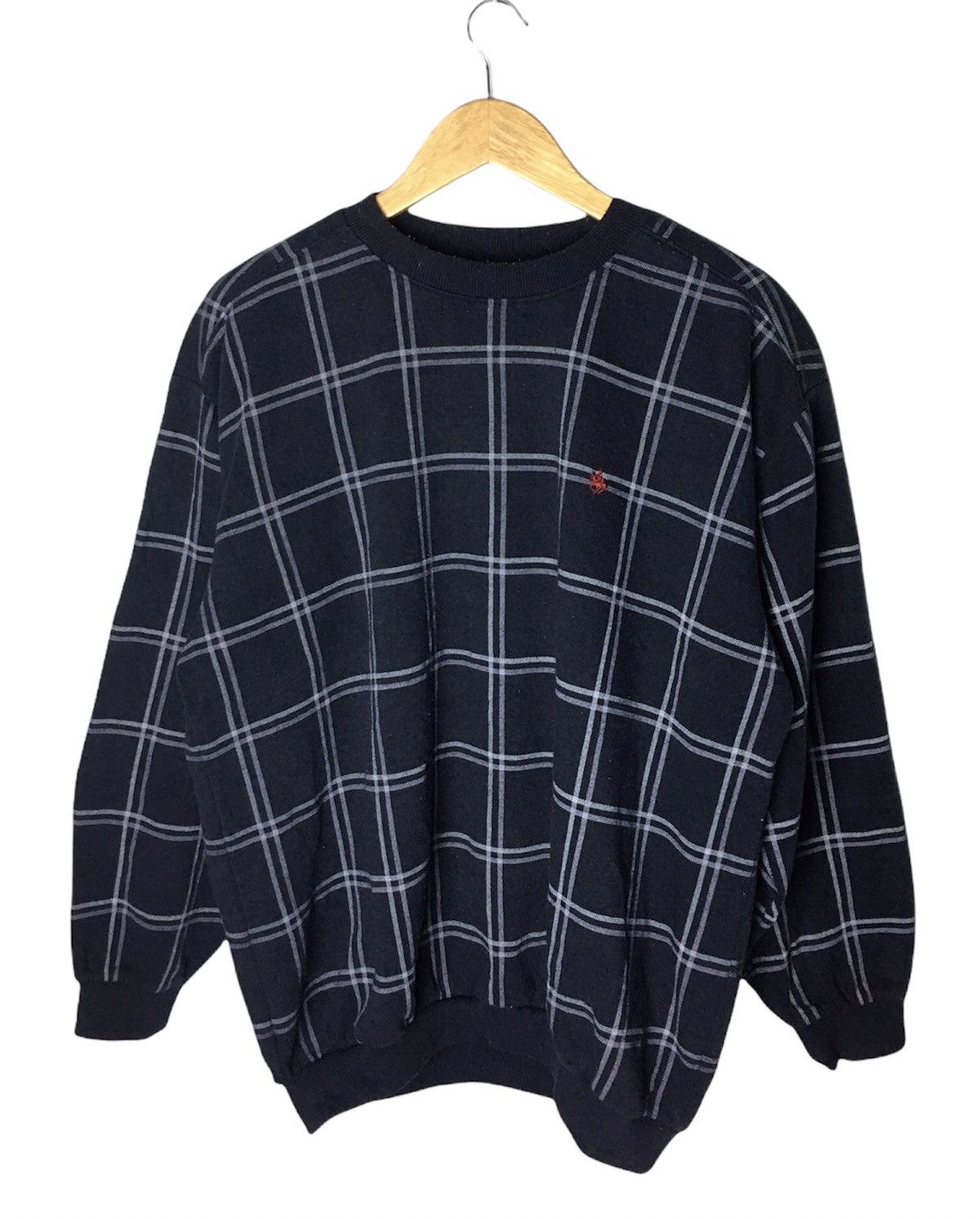 Polo Ralph Lauren × Vintage Vintage Polo Embroidery Logo Checkered Sweatshirt Size US L / EU 52-54 / 3 - 1 Thumbnail