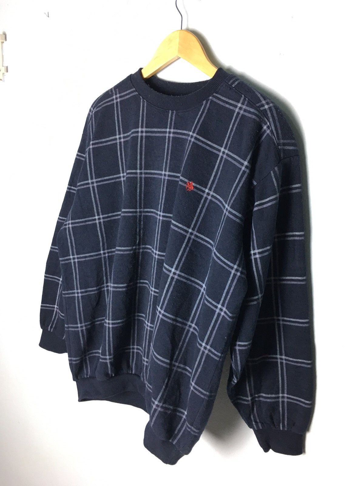 Polo Ralph Lauren × Vintage Vintage Polo Embroidery Logo Checkered Sweatshirt Size US L / EU 52-54 / 3 - 3 Thumbnail