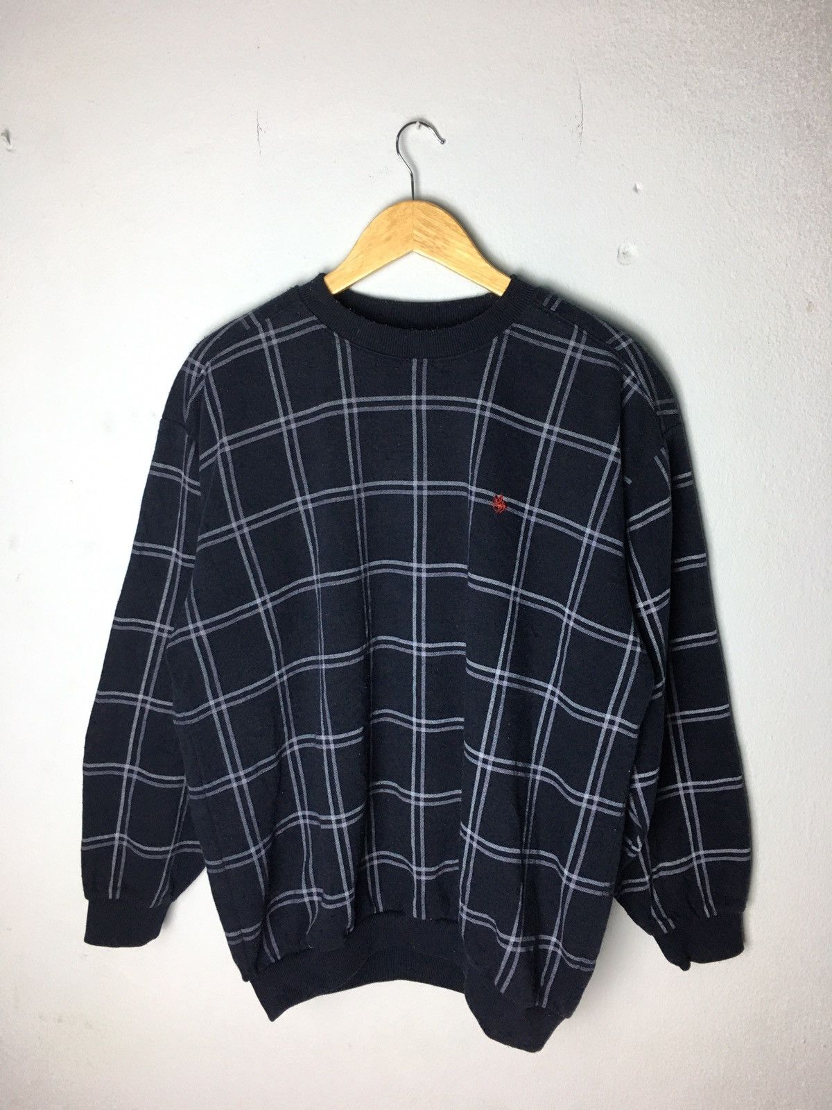 Polo Ralph Lauren × Vintage Vintage Polo Embroidery Logo Checkered Sweatshirt Size US L / EU 52-54 / 3 - 2 Thumbnail