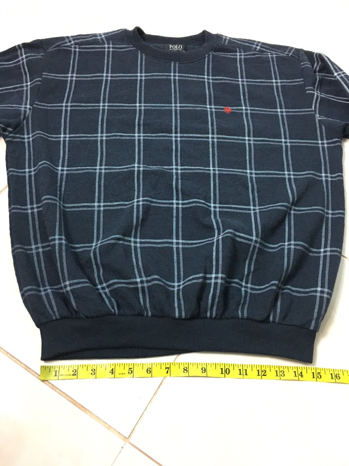 Polo Ralph Lauren × Vintage Vintage Polo Embroidery Logo Checkered Sweatshirt Size US L / EU 52-54 / 3 - 12 Thumbnail