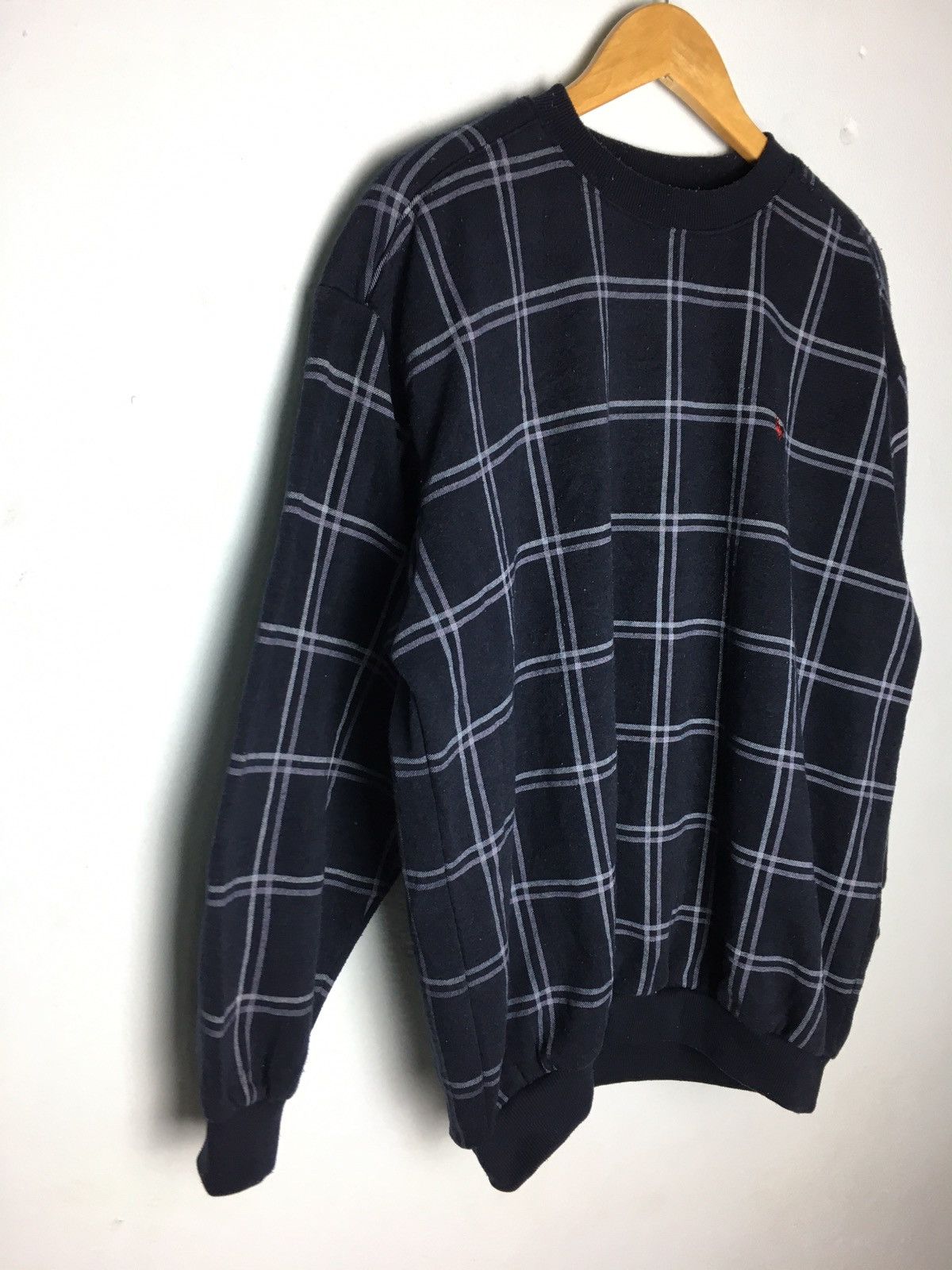 Polo Ralph Lauren × Vintage Vintage Polo Embroidery Logo Checkered Sweatshirt Size US L / EU 52-54 / 3 - 4 Thumbnail
