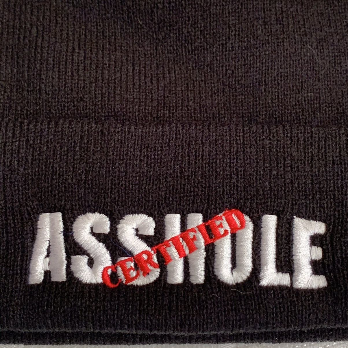 Other NWT Deadstock Certified Asshole Black Stocking Cap Beanie Size ONE SIZE - 2 Thumbnail