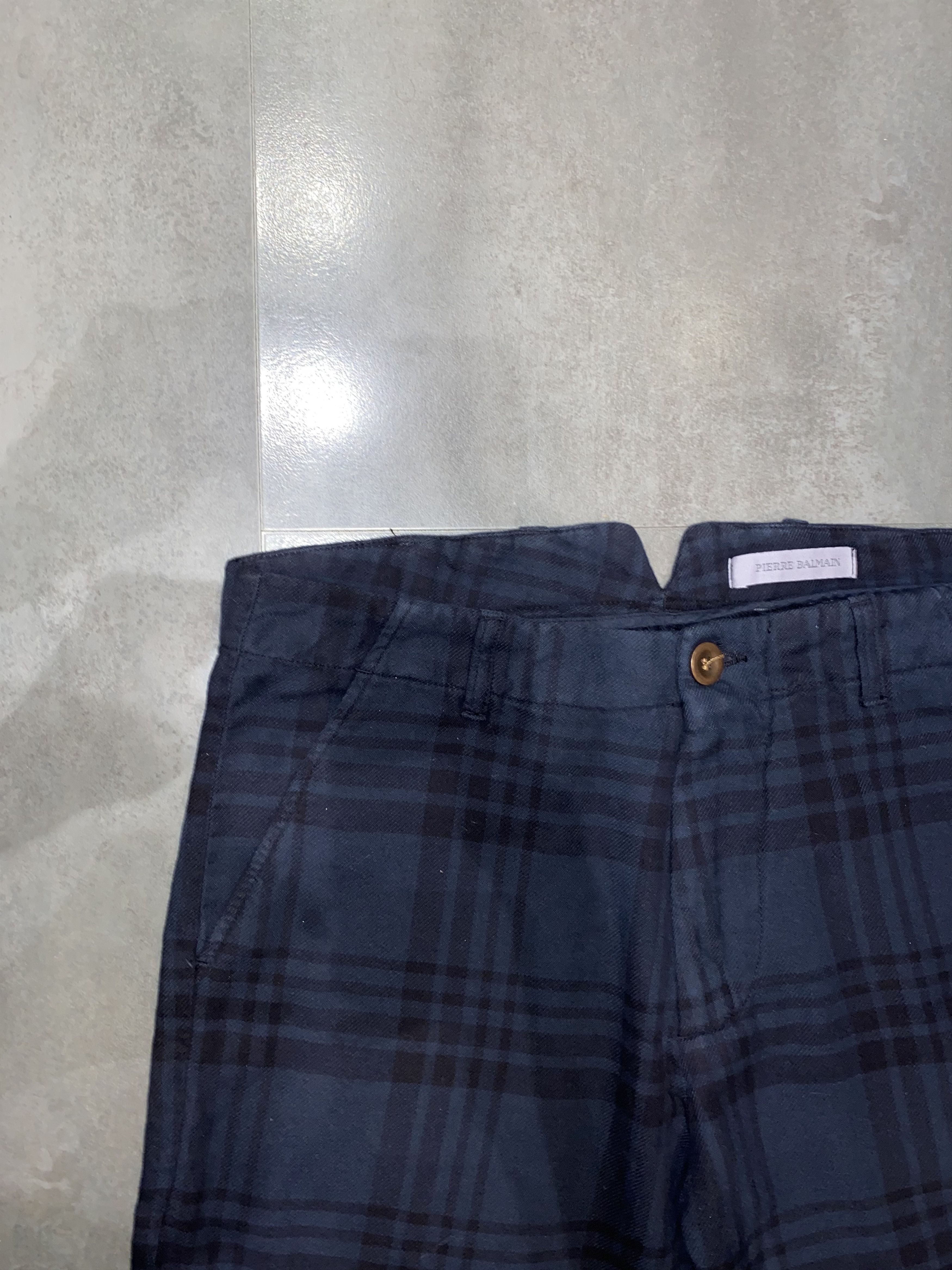 Balmain Pierre Balmain Checkered Dark Navy Casual Pants Size US 32 / EU 48 - 1 Thumbnail