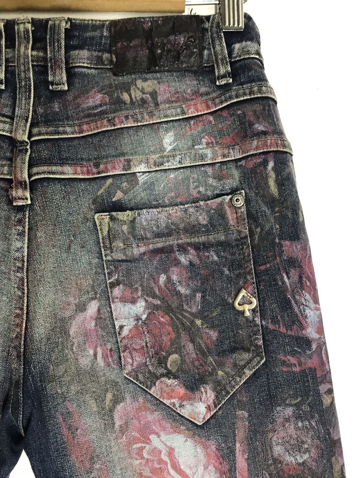 Other Made In Italy Maryley Painter Art Button Skinny Jeans Size 29" - 7 Thumbnail