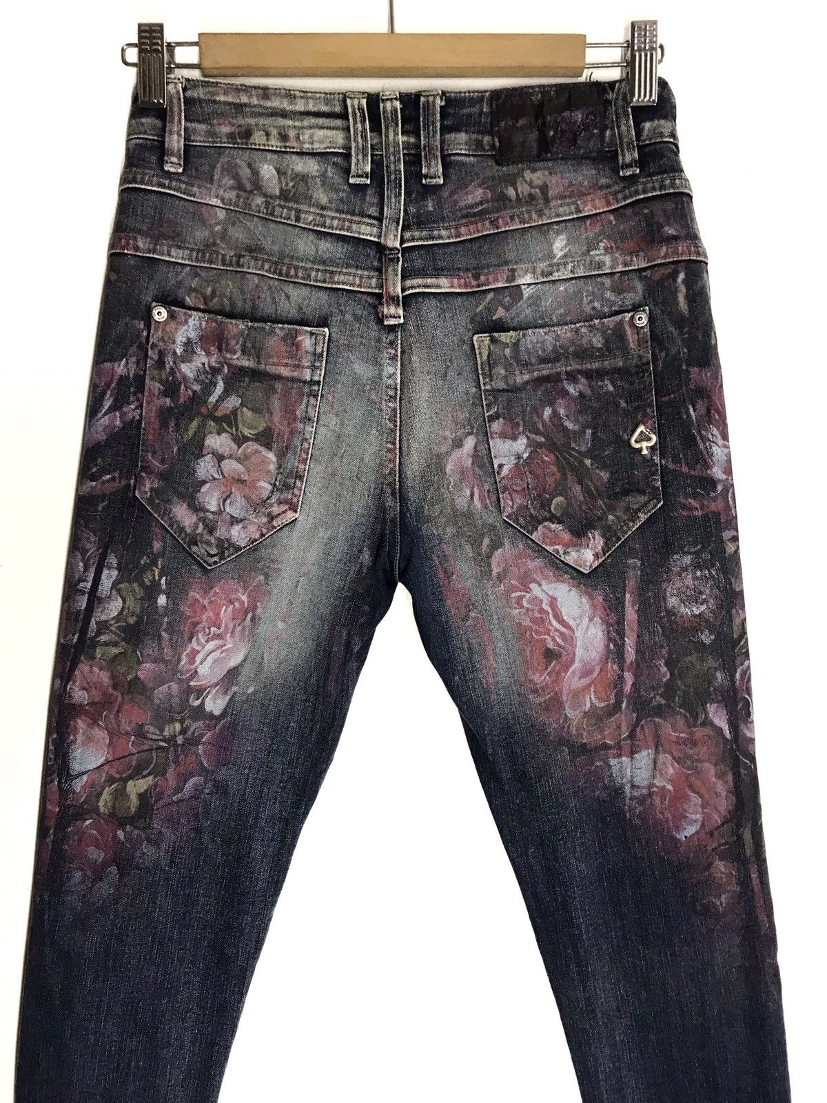 Other Made In Italy Maryley Painter Art Button Skinny Jeans Size 29" - 6 Thumbnail