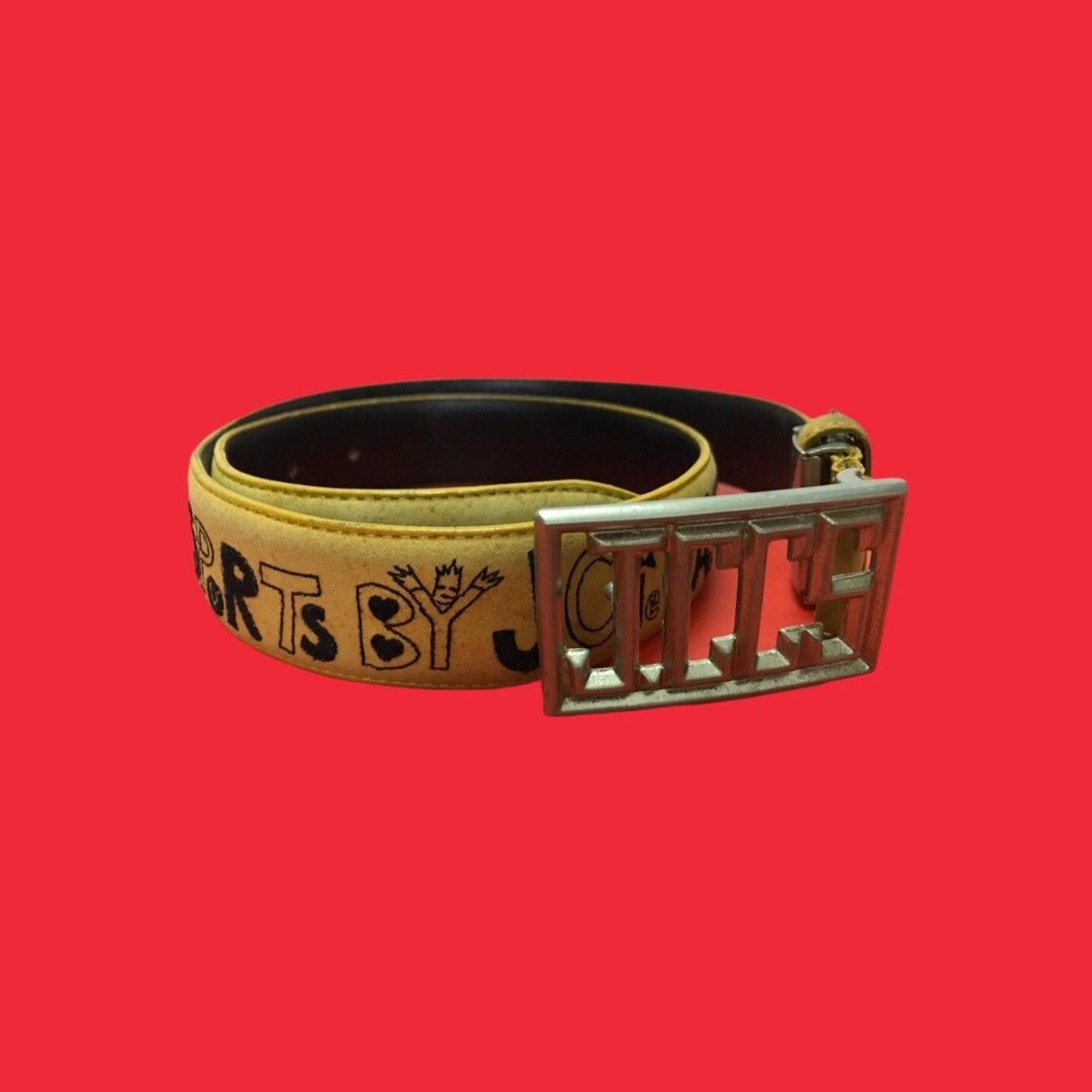 Jean Charles De Castelbajac × Vintage Vintage JCCS Sport Spellout Leather Belts Size ONE SIZE - 1 Thumbnail