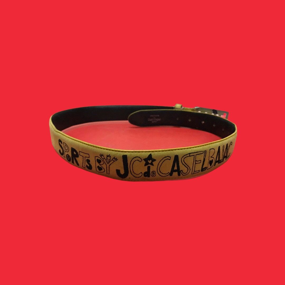 Jean Charles De Castelbajac × Vintage Vintage JCCS Sport Spellout Leather Belts Size ONE SIZE - 4 Thumbnail