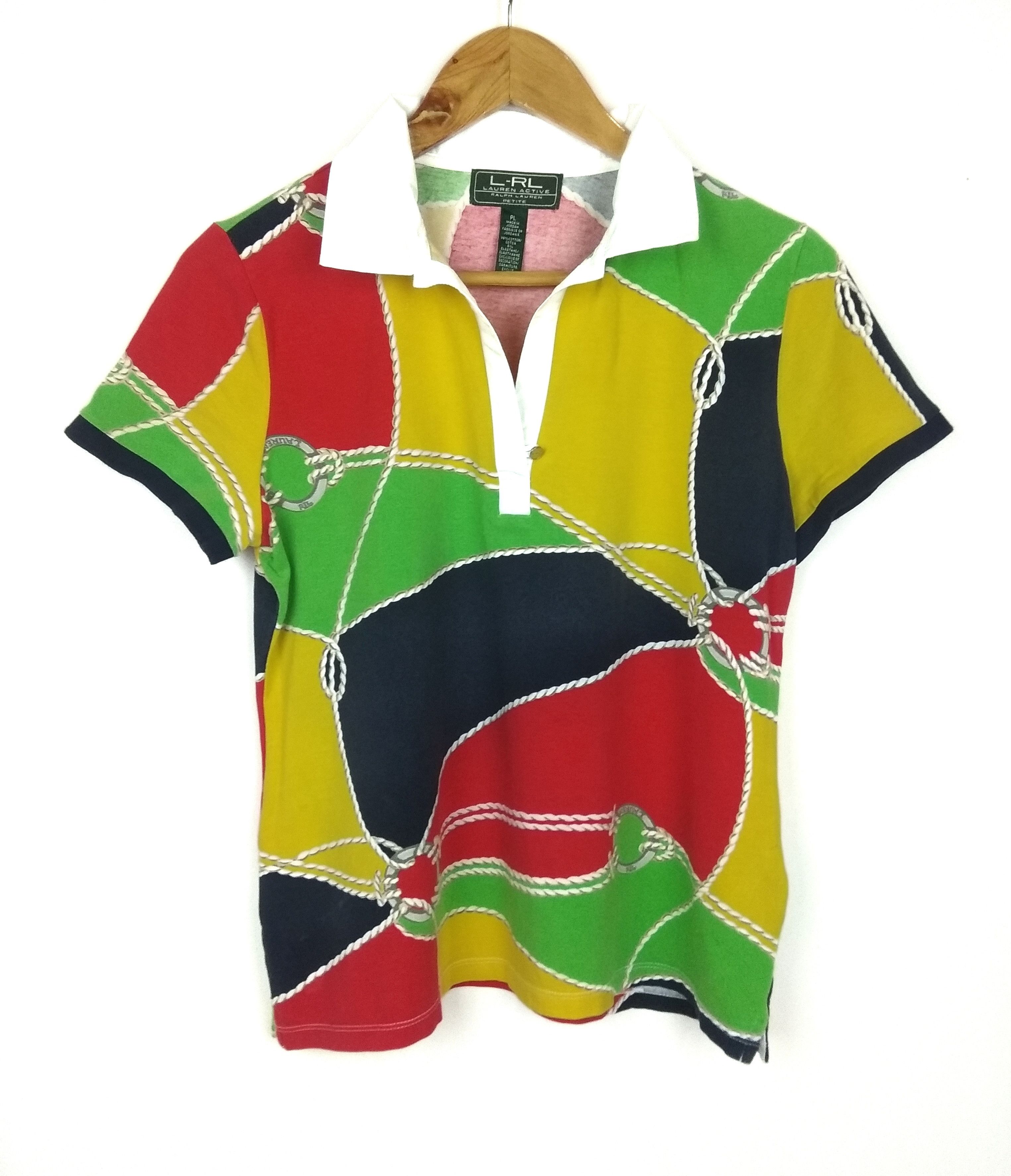RLL Lauren By Ralph Lauren Petite multicolour polo tshirt
