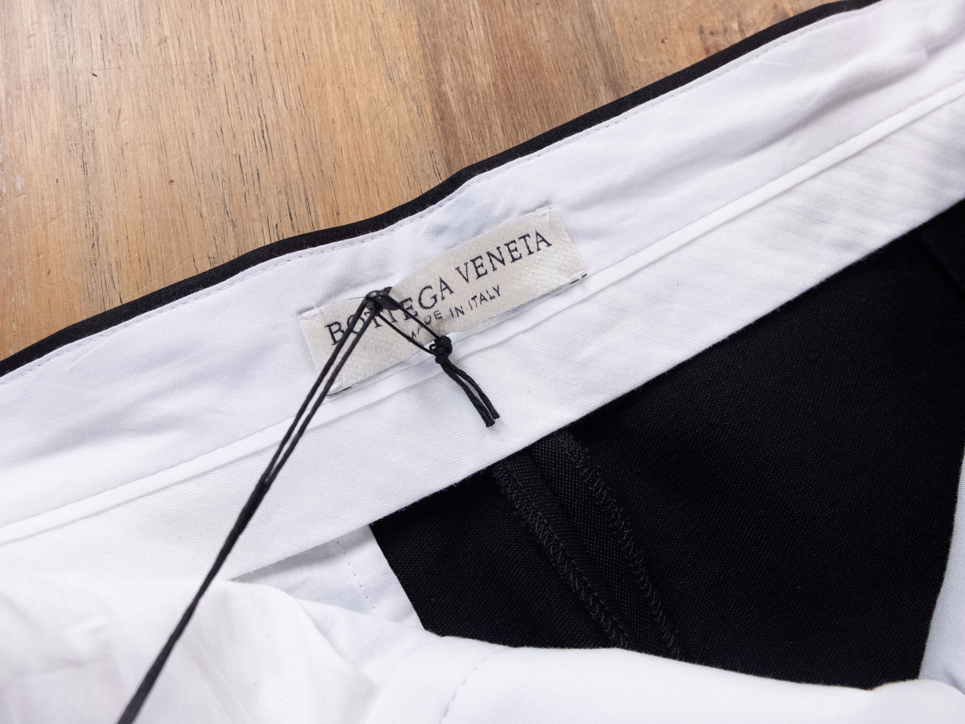 Bottega Veneta BOTTEGA VENETA black sartorial side tape wool pants trousers Size 28" / US 6 / IT 42 - 6 Thumbnail