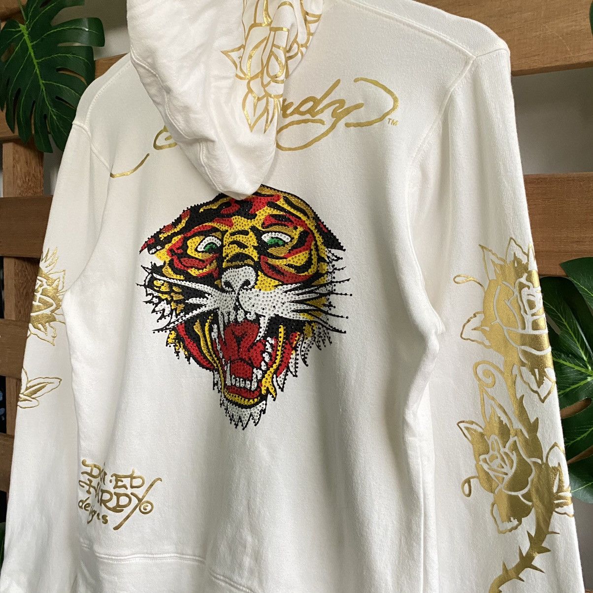 Ed Hardy × Japanese Brand ED HARDY TIGER HEAD BEADS FULLZIPPER HOODIE Size US XS / EU 42 / 0 - 6 Thumbnail