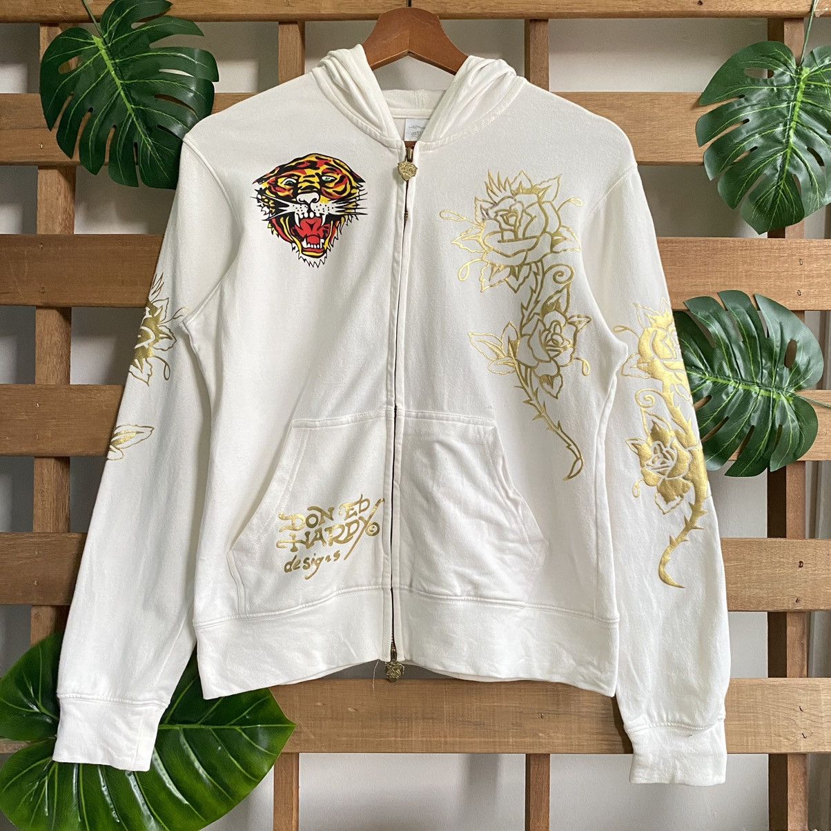 Ed Hardy × Japanese Brand ED HARDY TIGER HEAD BEADS FULLZIPPER HOODIE Size US XS / EU 42 / 0 - 8 Thumbnail