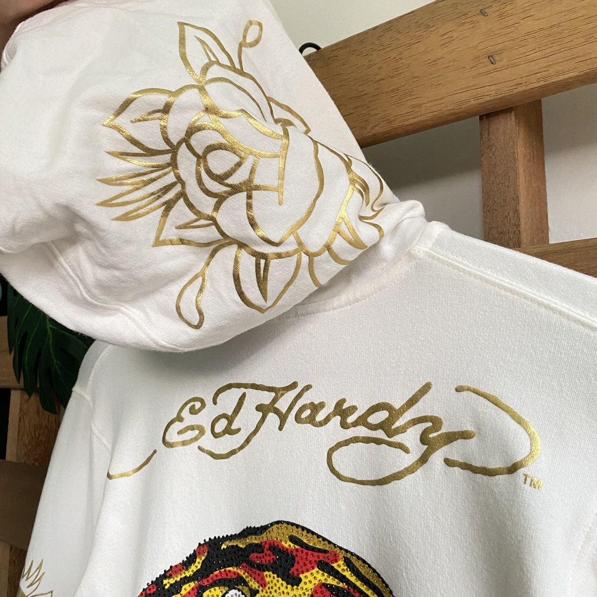 Ed Hardy × Japanese Brand ED HARDY TIGER HEAD BEADS FULLZIPPER HOODIE Size US XS / EU 42 / 0 - 4 Thumbnail