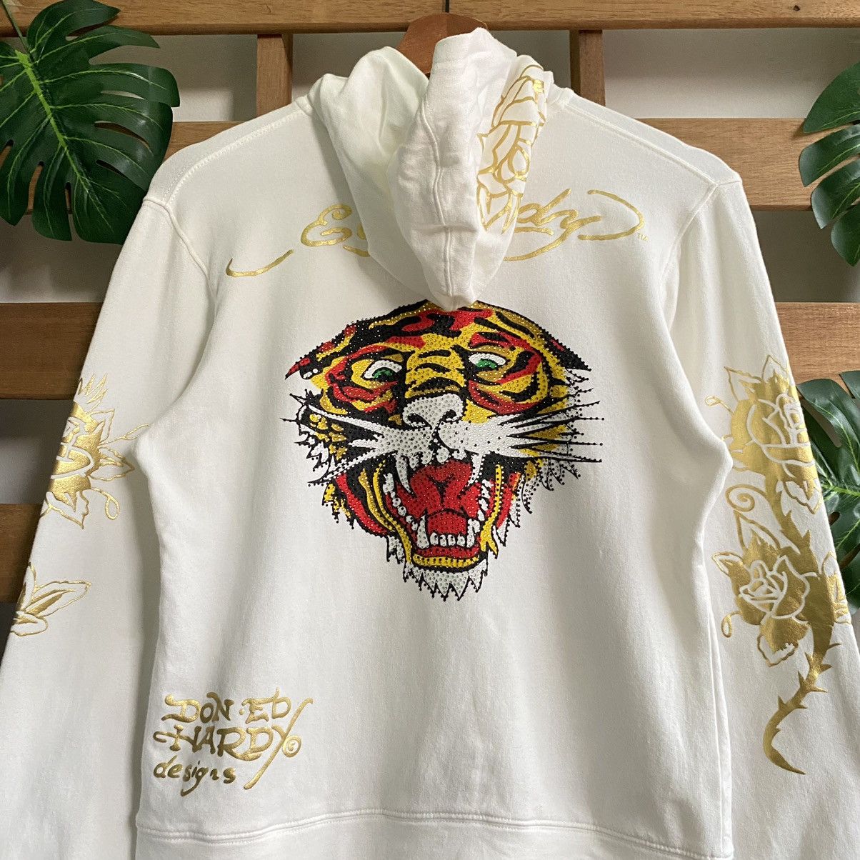Ed Hardy × Japanese Brand ED HARDY TIGER HEAD BEADS FULLZIPPER HOODIE Size US XS / EU 42 / 0 - 7 Thumbnail