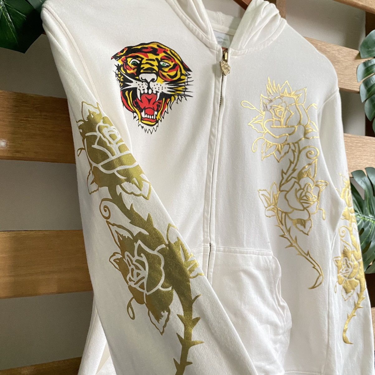 Ed Hardy × Japanese Brand ED HARDY TIGER HEAD BEADS FULLZIPPER HOODIE Size US XS / EU 42 / 0 - 14 Thumbnail