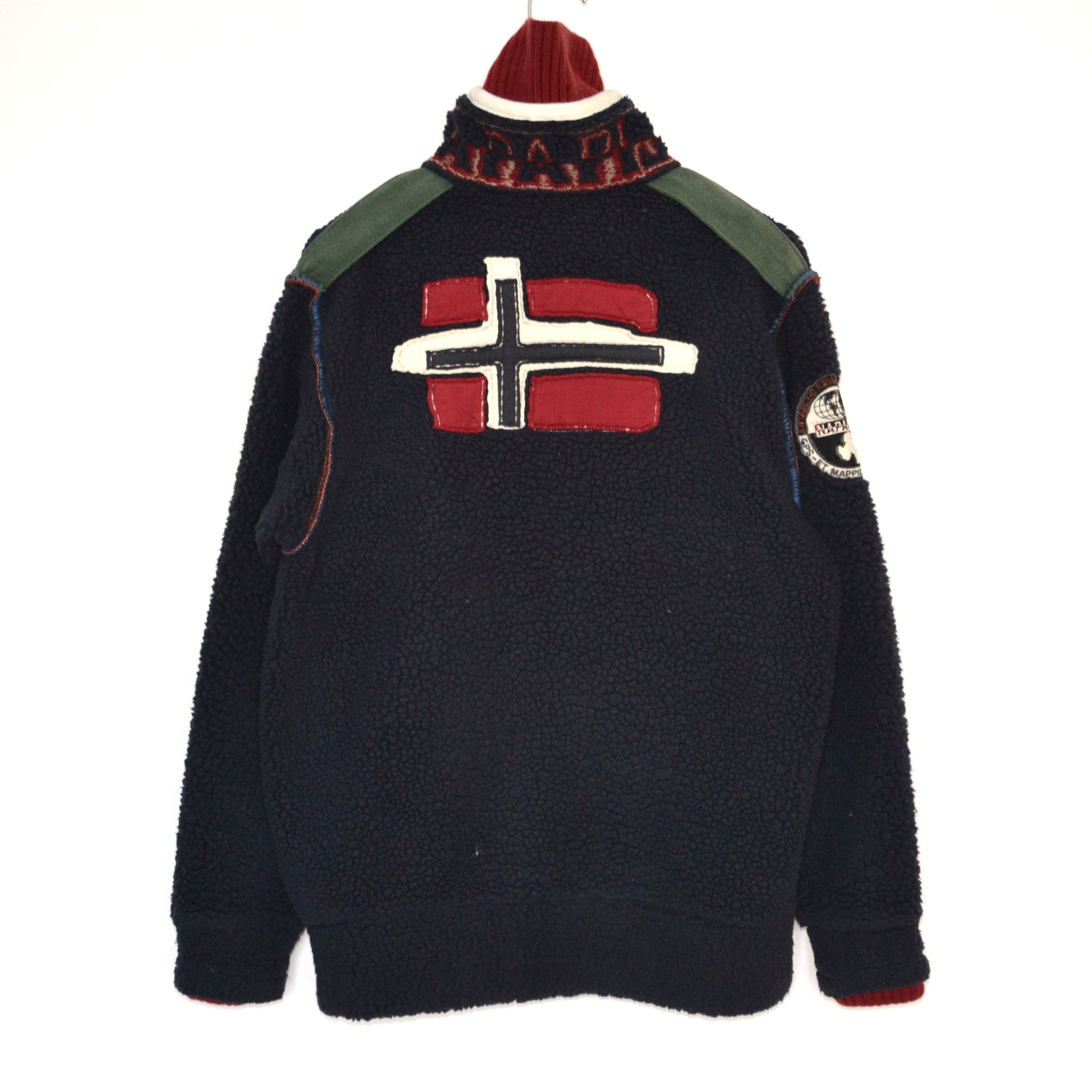 Napapijri Napapijri Fleece Full Zip Sweater Logo Pockets Navy Red Size US M / EU 48-50 / 2 - 1 Thumbnail