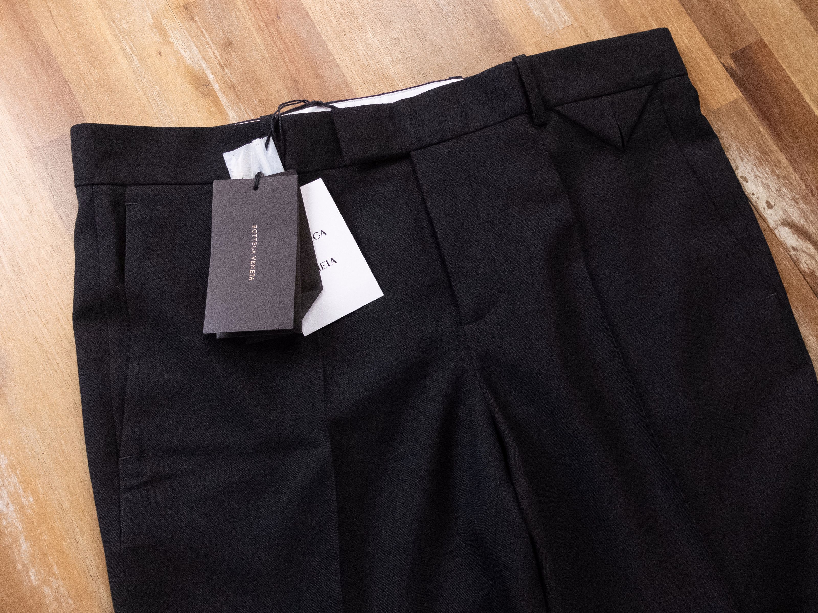 Bottega Veneta BOTTEGA VENETA black wool straight leg crop pants trousers Size 28" / US 6 / IT 42 - 5 Thumbnail