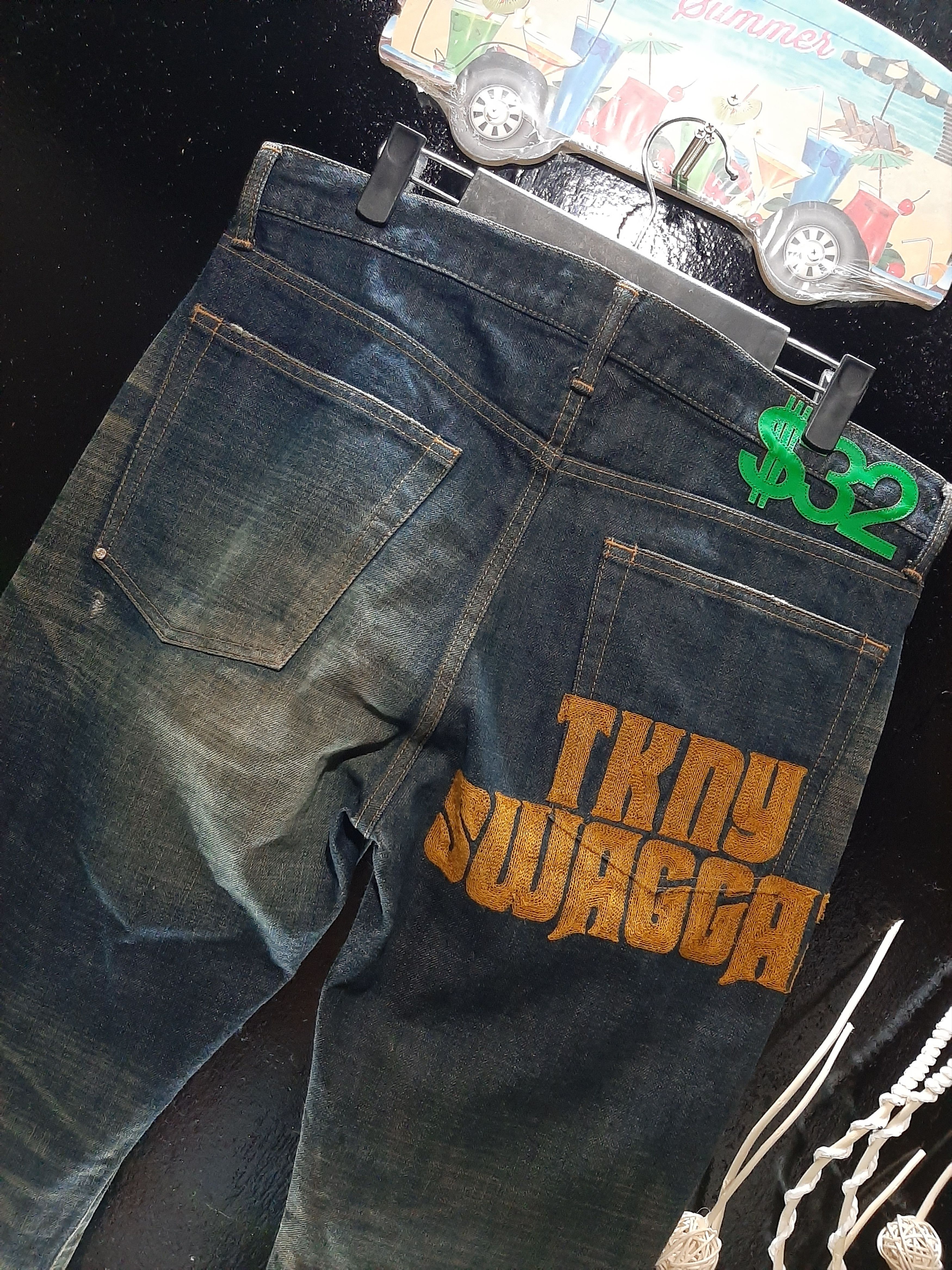 Japanese Brand × Salvage × Swagger SWAGER DISTRESED SELVEDGE EMBROIDERY TKNY SWAGGA BACKPOCKET Size US 36 / EU 52 - 3 Thumbnail