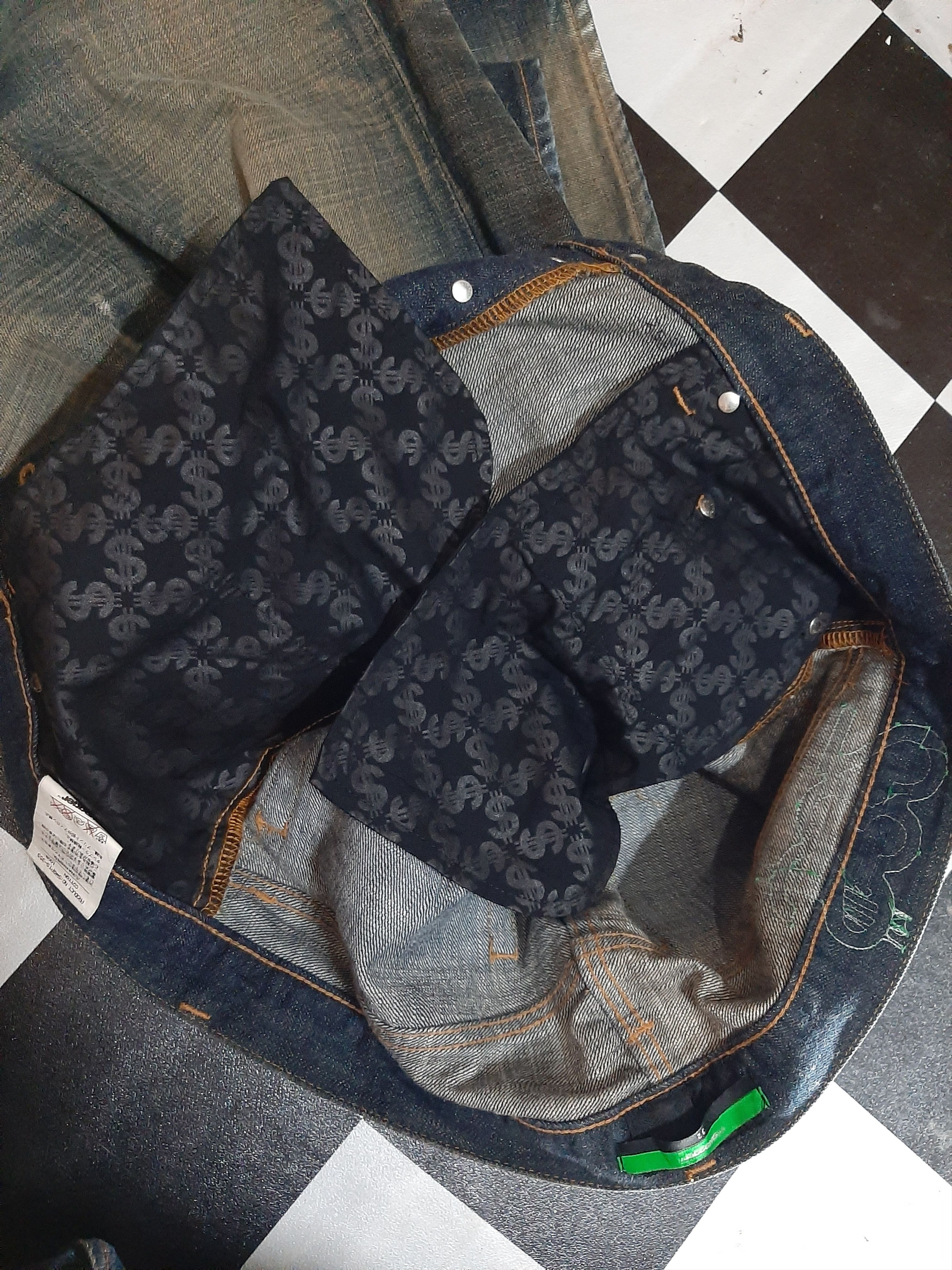 Japanese Brand × Salvage × Swagger SWAGER DISTRESED SELVEDGE EMBROIDERY TKNY SWAGGA BACKPOCKET Size US 36 / EU 52 - 15 Thumbnail
