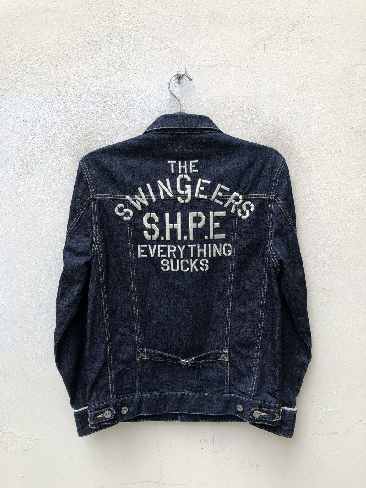 SHAREEF SHAPEL Japan The SWINGEERS Embroidery Denim Trucker Jacket Size US M / EU 48-50 / 2 - 7 Thumbnail