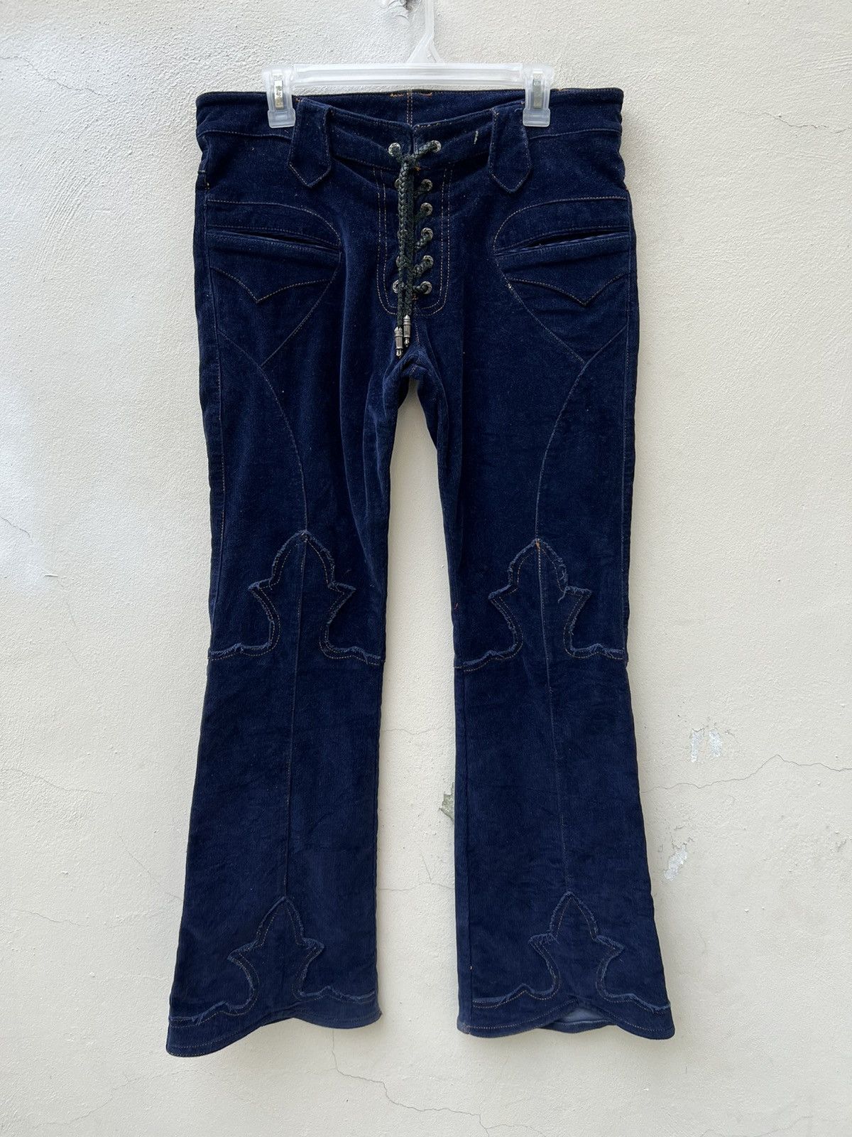 A&G Rock Vintage 80s 90s A&G Amal Guessous Jeans Corduroy Flare Jeans Size US 33 - 6 Thumbnail