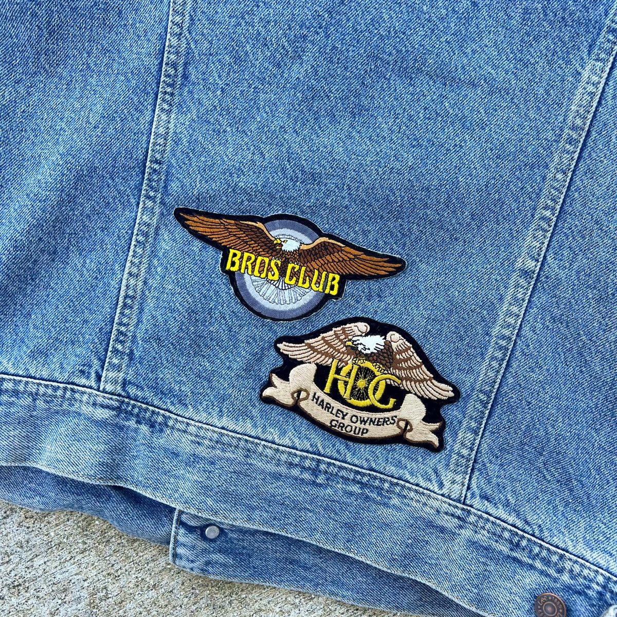 Harley Davidson × Lee × Vintage Vintage 90s Biker Denim Patch Harley Davidson Cut Off Plaid Size US M / EU 48-50 / 2 - 7 Thumbnail