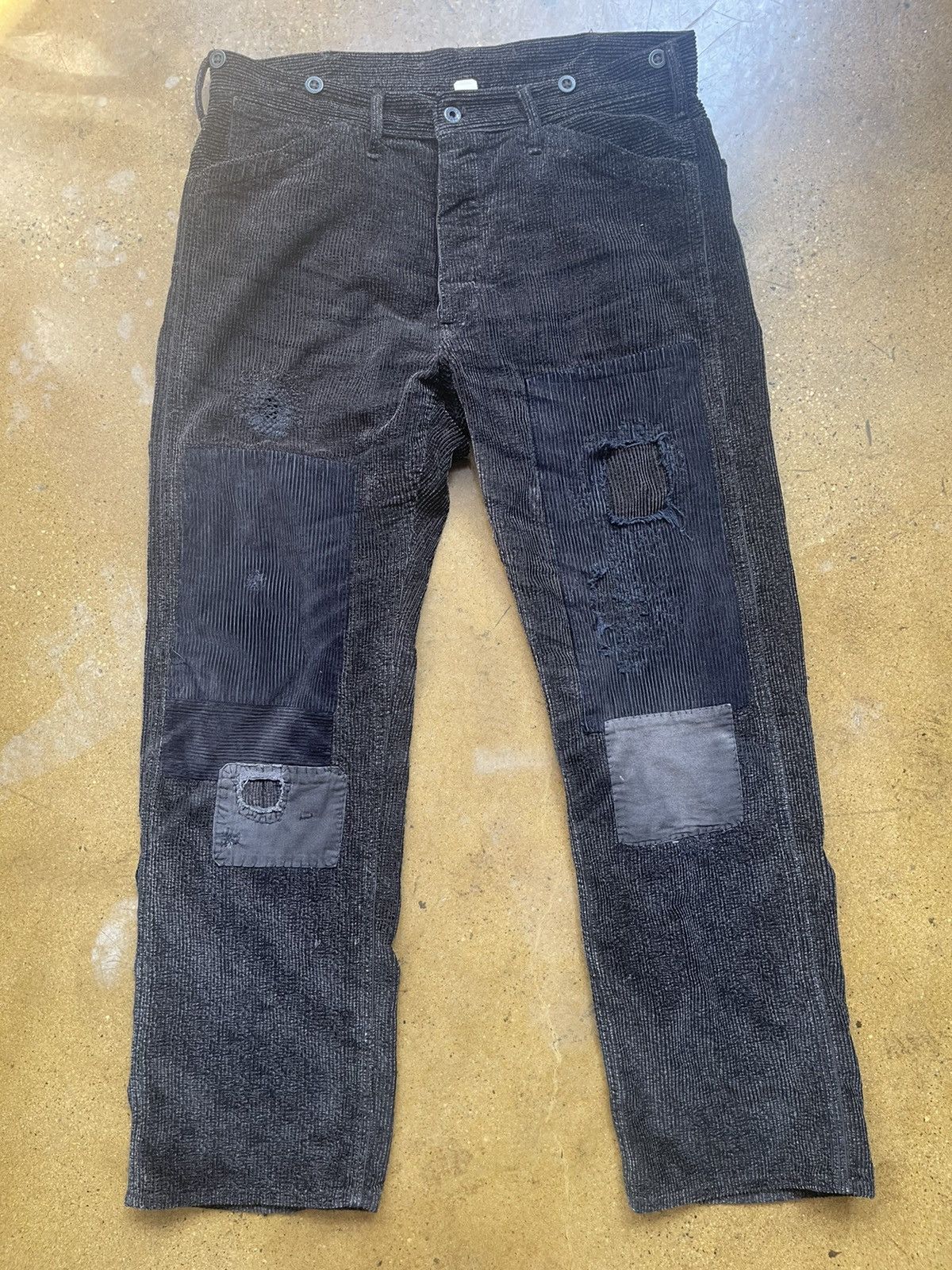 image of Rrl Ralph Laurent Vintage Destroyed Reworked Corduroy Pants in Brown, Men's (Size 33)