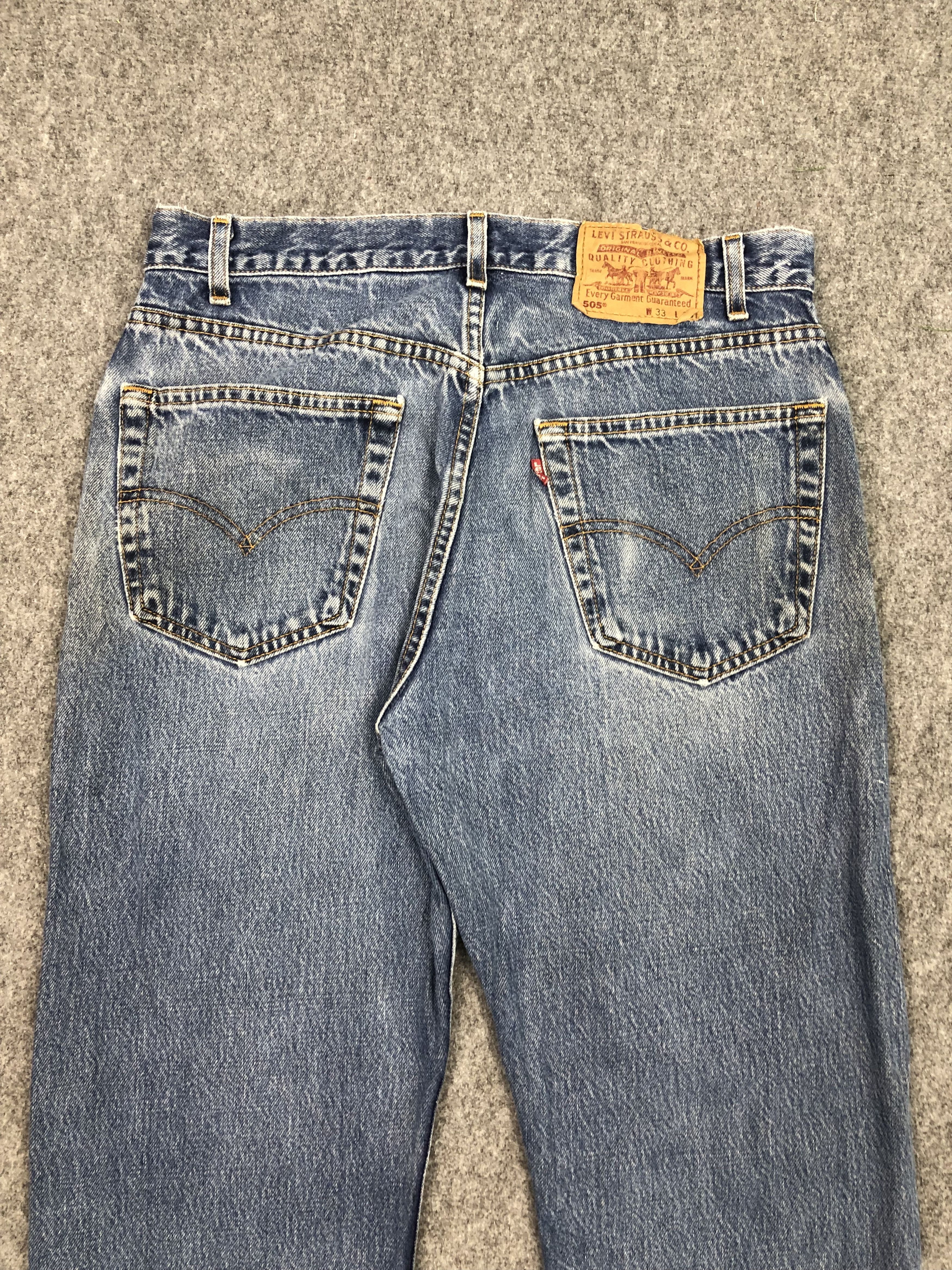 Levi's Vintage Levis 505 Regular Fit Blue Denim DP0329 Size US 32 / EU 48 - 4 Thumbnail