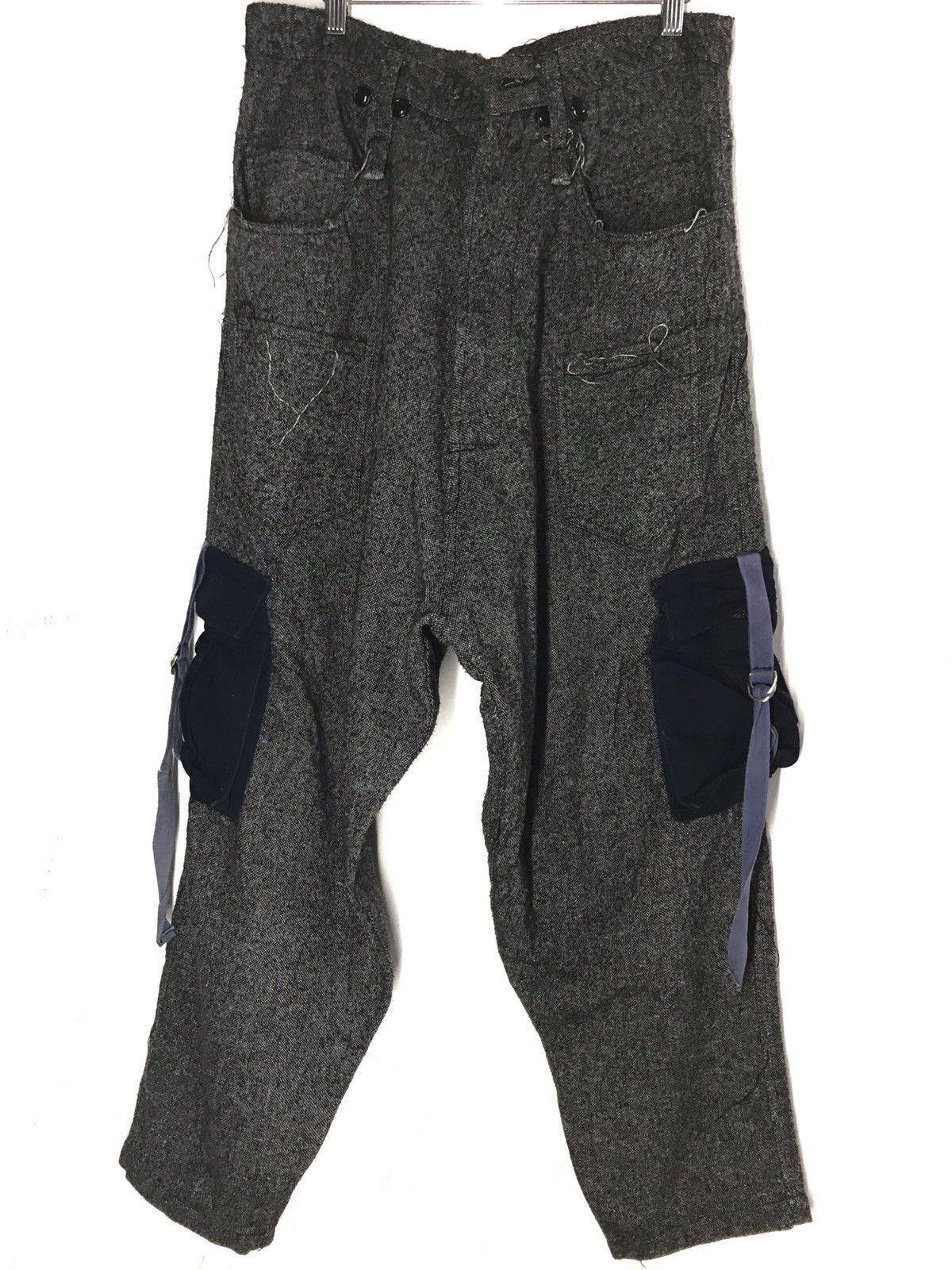 Other Designer Frank U Wool Grey Cargo Baggy Hip Hop Pants Size US 32 / EU 48 - 1 Thumbnail