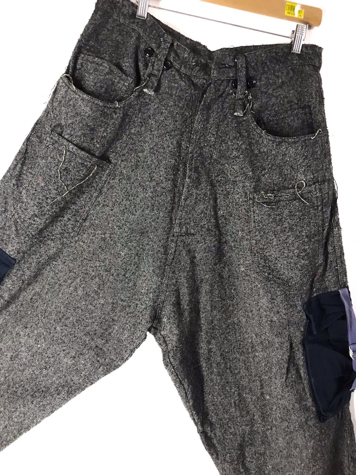 Other Designer Frank U Wool Grey Cargo Baggy Hip Hop Pants Size US 32 / EU 48 - 2 Thumbnail