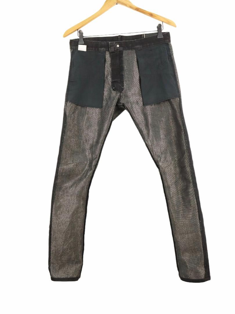 Lad Musician RARE! SAMPLE LAD MUSICIAN Silver Black Hybrid Cotton Pant Size US 31 - 2 Thumbnail