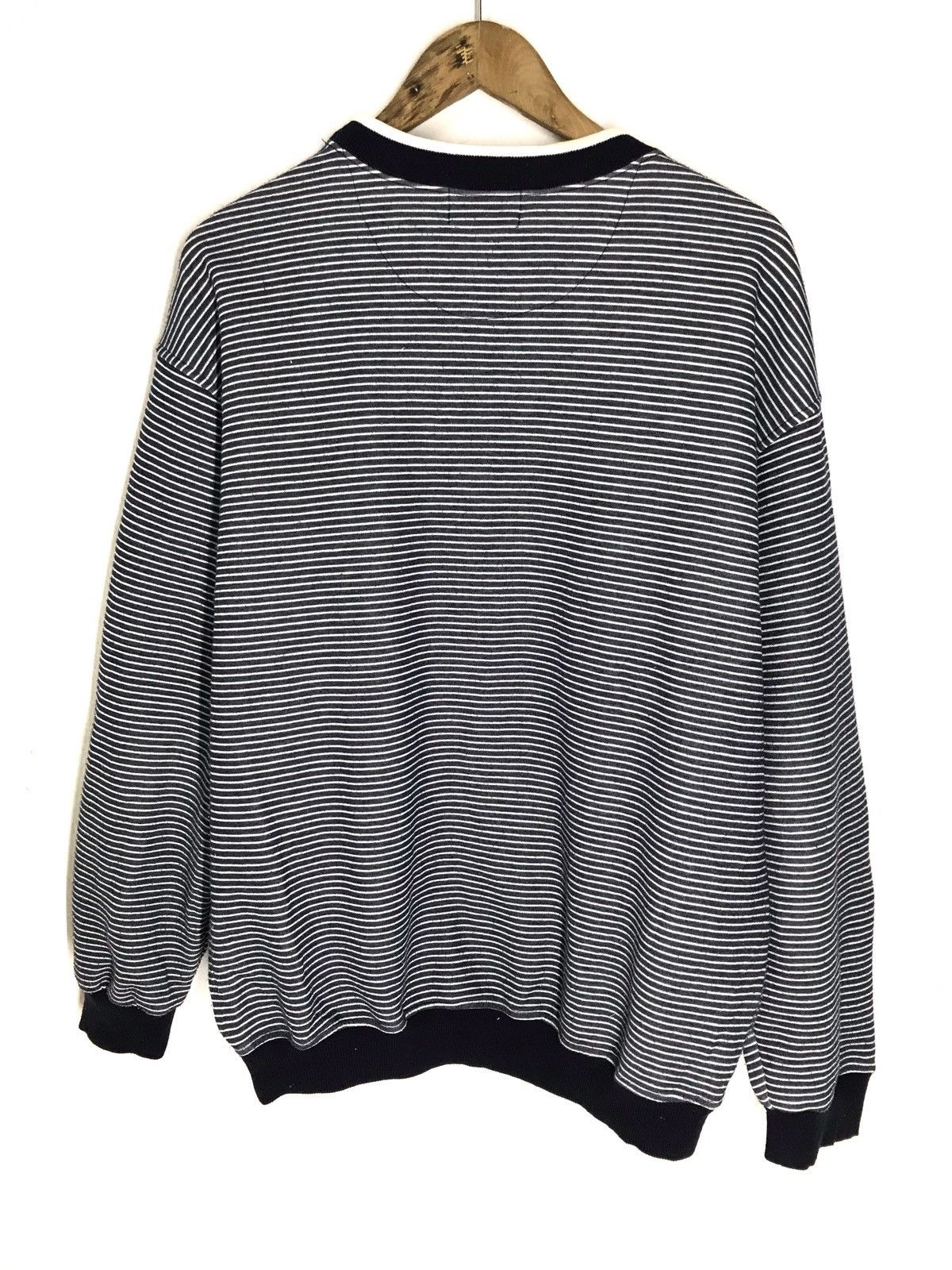 Valentino × Vintage Vintage Hugo Valentino Italy Striped Sweatshirt Size US XL / EU 56 / 4 - 4 Thumbnail