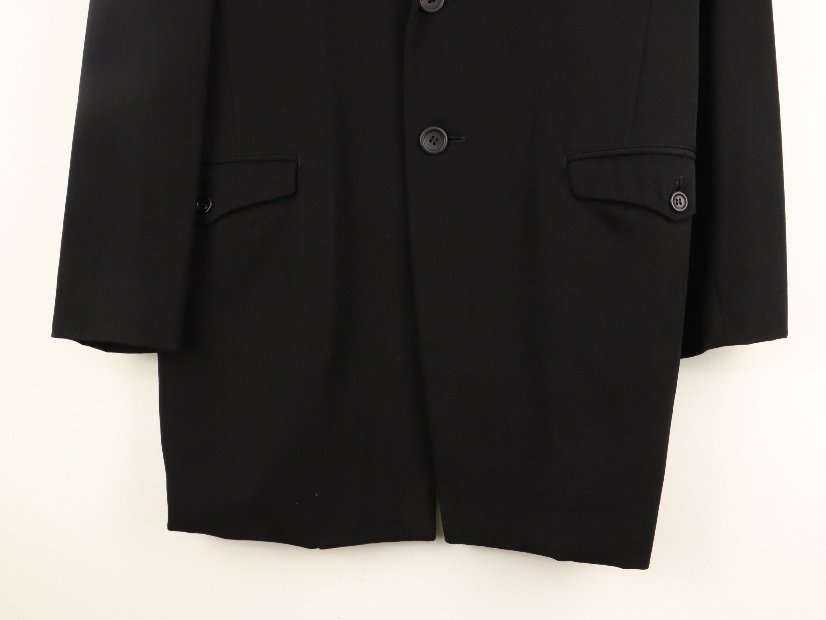 Yohji Yamamoto Iconic Wool Elongated Black Y'S Lined Coat Jacket Size US M / EU 48-50 / 2 - 7 Thumbnail