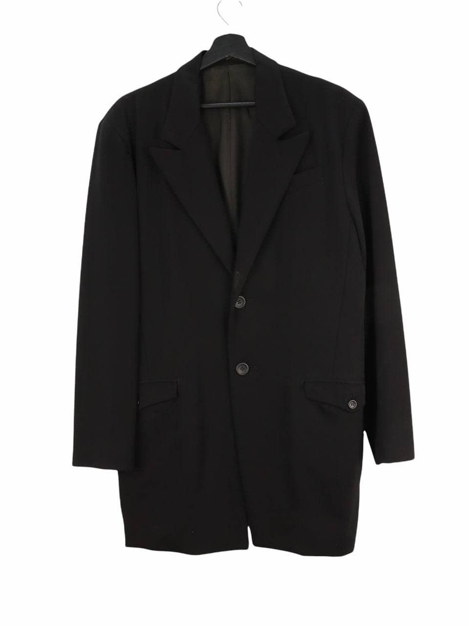Yohji Yamamoto Iconic Wool Elongated Black Y'S Lined Coat Jacket Size US M / EU 48-50 / 2 - 1 Thumbnail