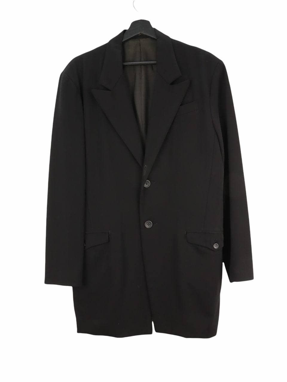 Yohji Yamamoto Iconic Wool Elongated Black Y'S Lined Coat Jacket Size US M / EU 48-50 / 2 - 4 Thumbnail