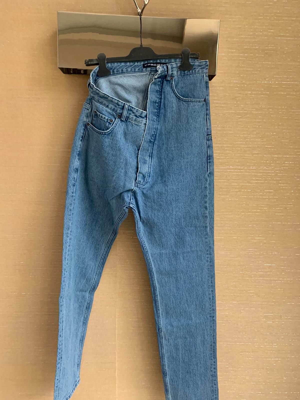 image of Yproject Asymmetrical Denim In Indigo, Men's (Size 32)