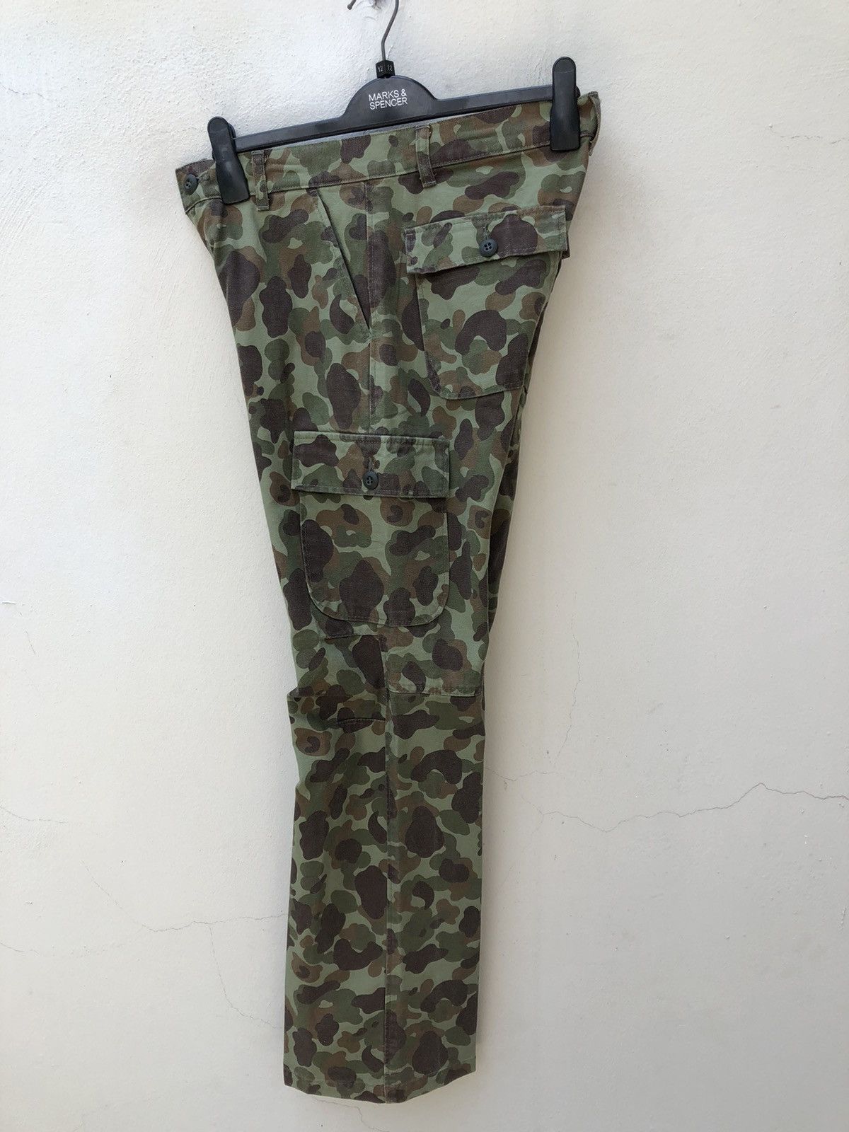 Vintage Vintage Larry Pgc Japan Camouflage Flare Cargo Trouser Size US 31 - 15 Thumbnail