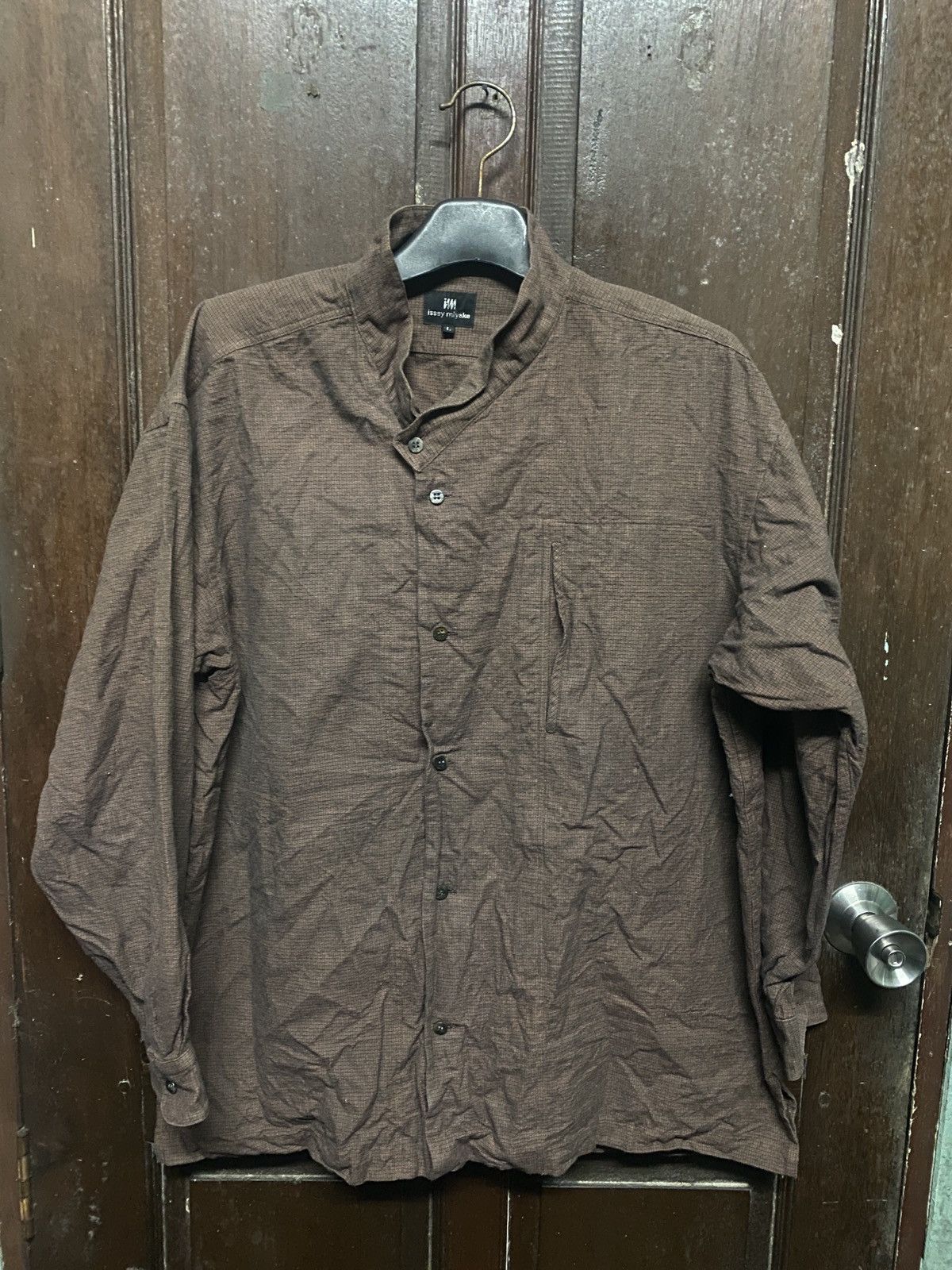 FIRE 🔥 VINTAGE ISSEY MIYAKE BUTTON UP HEAVY BROWN