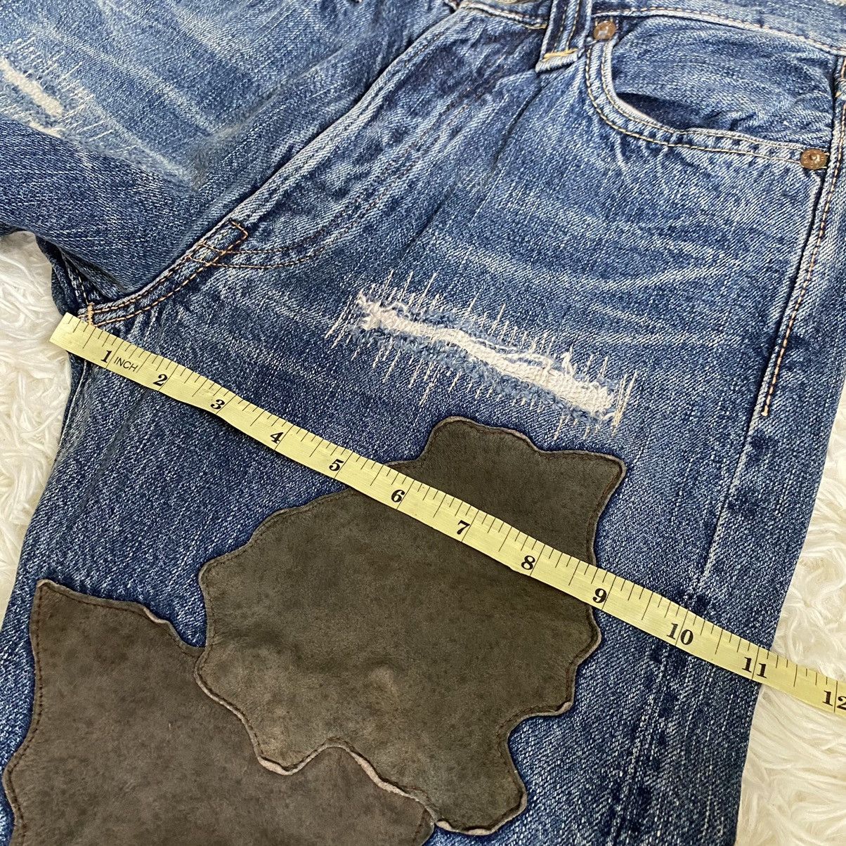 Japanese Brand Number Nine Style Distressed Patches Full Count Jeans Size US 28 / EU 44 - 25 Thumbnail