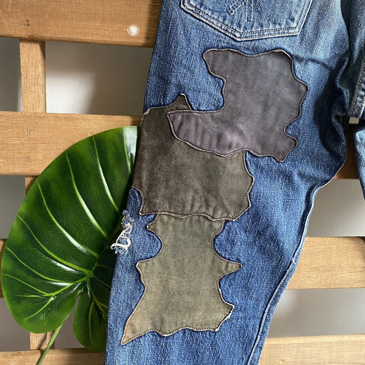Japanese Brand Number Nine Style Distressed Patches Full Count Jeans Size US 28 / EU 44 - 15 Thumbnail