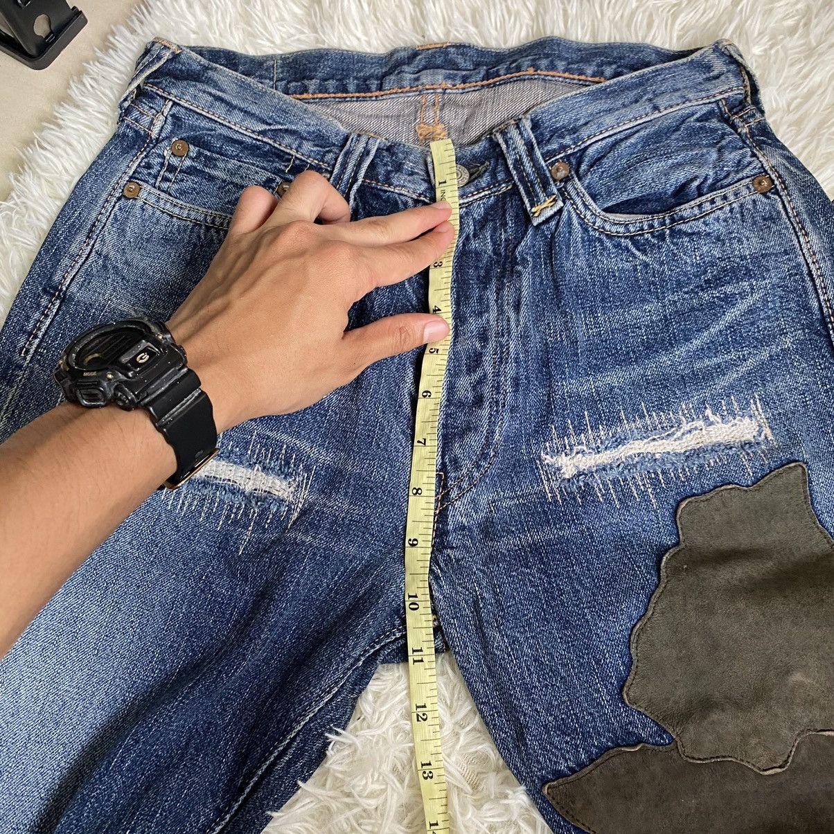 Japanese Brand Number Nine Style Distressed Patches Full Count Jeans Size US 28 / EU 44 - 23 Thumbnail