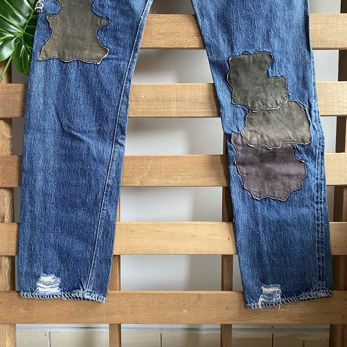 Japanese Brand Number Nine Style Distressed Patches Full Count Jeans Size US 28 / EU 44 - 16 Thumbnail