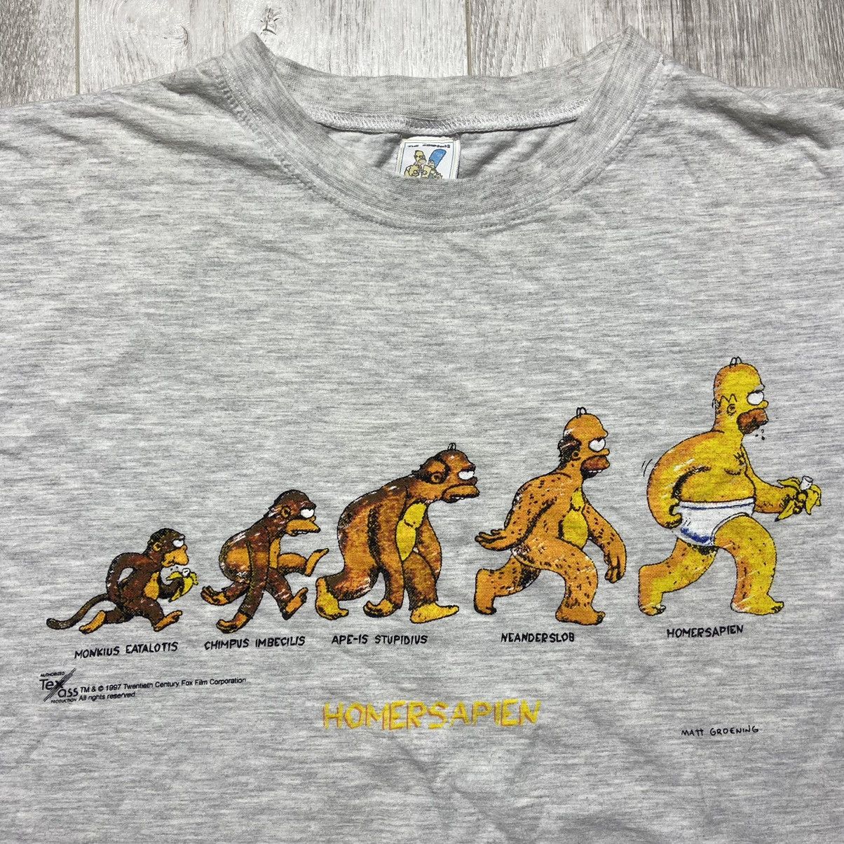 The Simpsons × Vintage Vintage 1997 The Simpsons Homersapien T-Shirt Size US XL / EU 56 / 4 - 2 Thumbnail