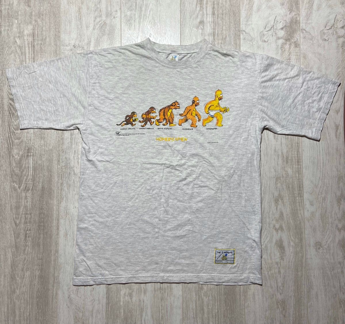 The Simpsons × Vintage Vintage 1997 The Simpsons Homersapien T-Shirt Size US XL / EU 56 / 4 - 1 Thumbnail